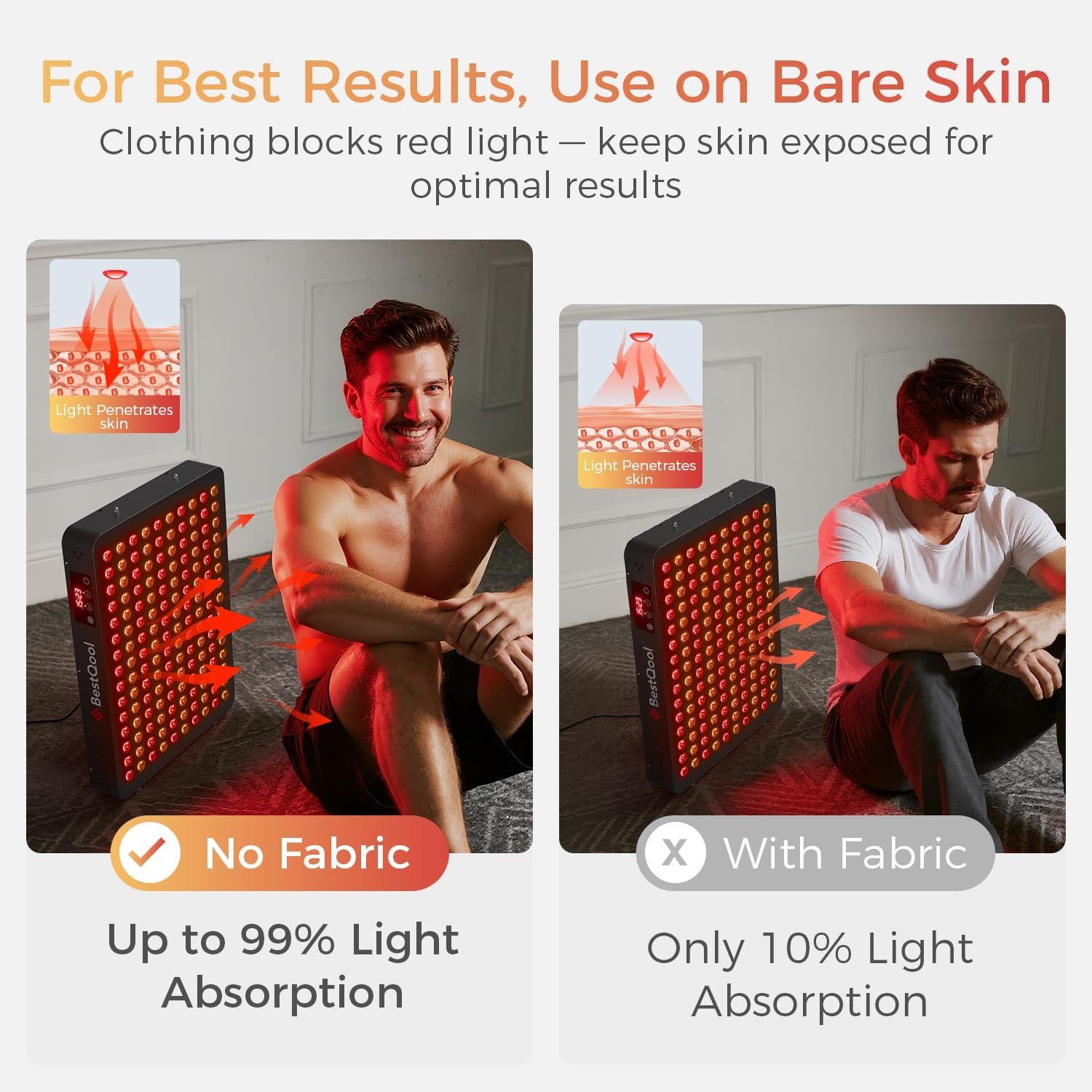 Bestqool Bestqool Red Light Therapy Device, 4 Wavelengths Full Body Near Infrared Light Therapy, Elite Grade Dual Chip 150 LEDs, High Power Output Red Light Panel for Anti-Aging, Pain Relief. 250W.