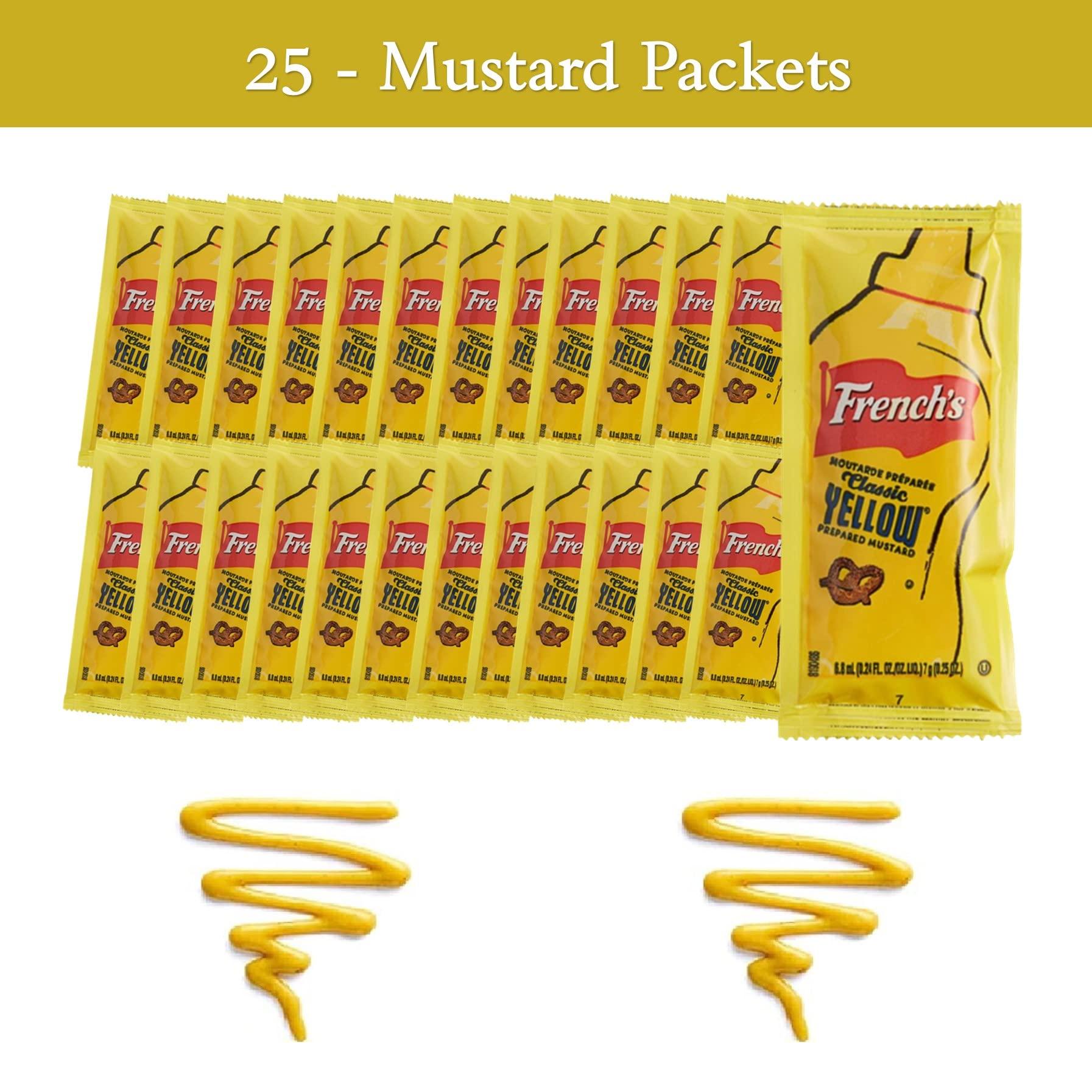 CMC Products Gift Set: Mustard Packets (5.5g) 25 Count with Spreader in Food-Safe Resealable Bag by CMC Products