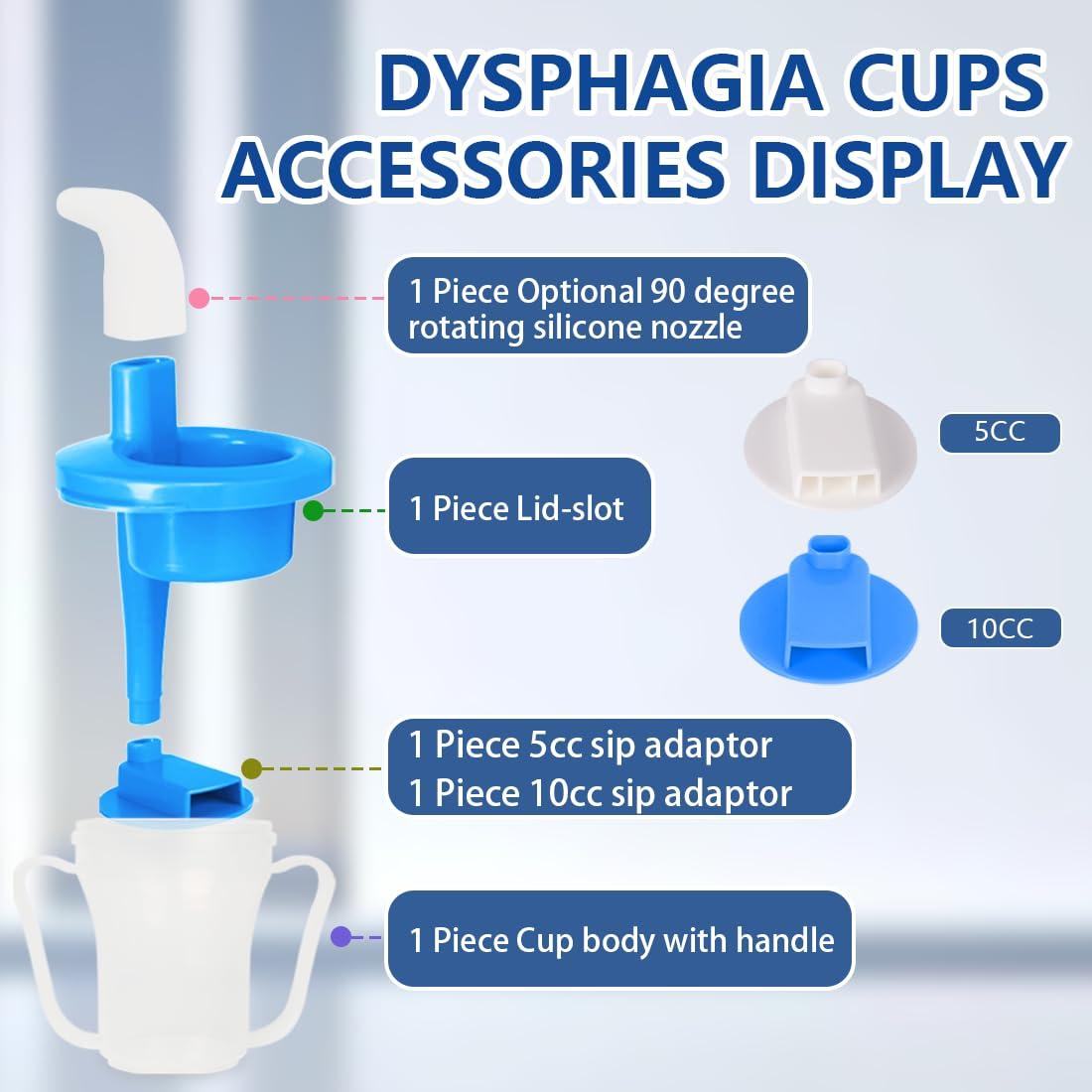 Ehucon Ehucon Dysphagia Regulating Drinking Cup, Prevent Choking for Dysphagia/Dementia/Elderly,Dispenses 5~10cc or 10~15cc of Liquid Each time,Spill-Proof (Blue-Pack of 1 Count)