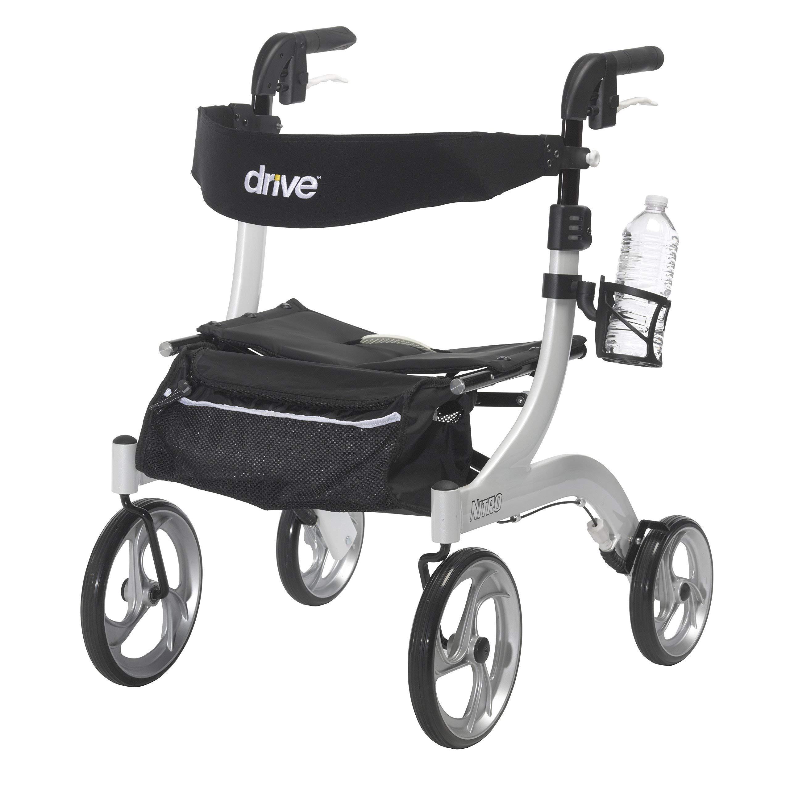 Drive Medical Drive Medical Nitro Clip-On Cup Holder for Walker Rollator, 6 x 4 x 3.5 Inch, Black