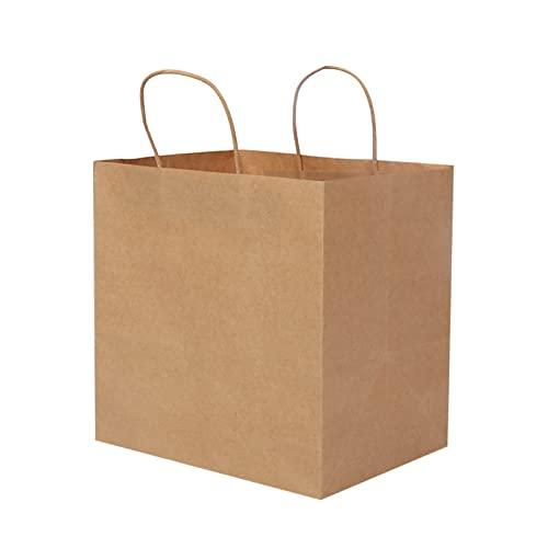 ChrisPow 50 Pcs Kraft Paper Bags with Handles Brown Paper Bags Paper Gift Bags Kraft Great for Wedding Bridal Showers Kids Parties Boutique Grocery Retail Stores Mother's Day Gift Bag-11x9x11in