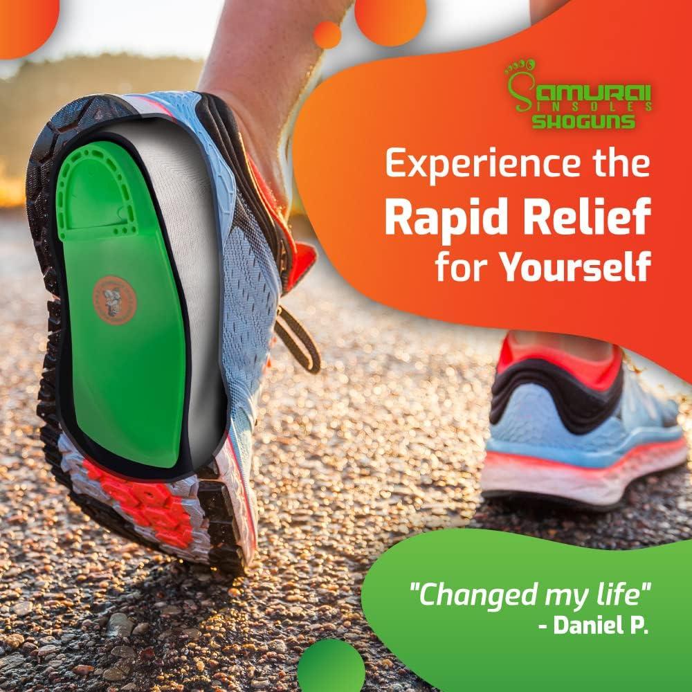 Samurai Insoles Samurai Insoles Shoguns Plantar Fasciitis Relief Reinforced Arch Support Shoe Inserts for Men or Women - Podiatrist Designed, Orthotic Lab Made in The USA Women 15-15.5, Men 13-13.5