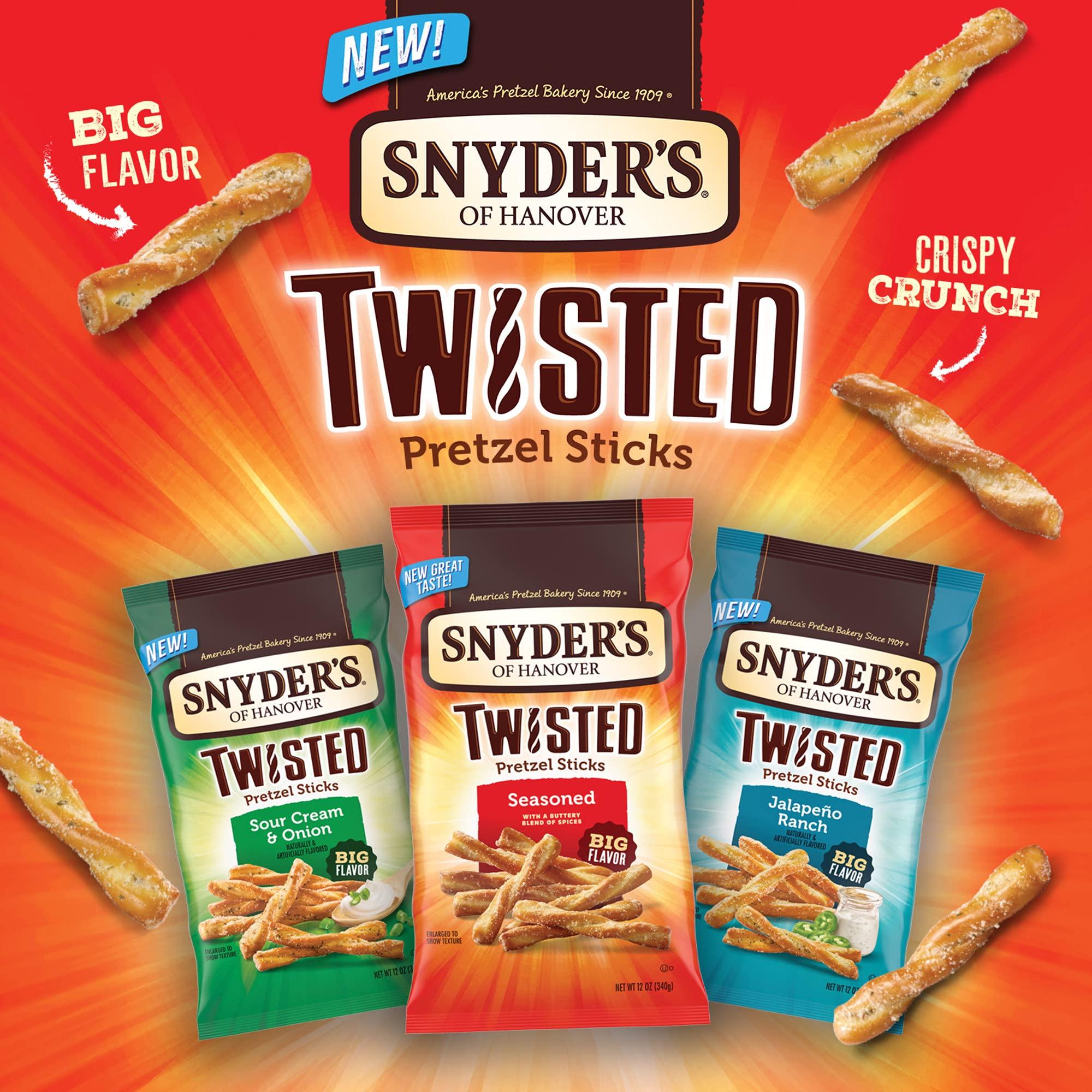 Snyder's Snyder\'s Sour Cream & Onion Twisted Pretzels 12oz (Bag of 4)