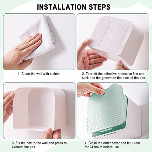 Tuciyke Sanitary Napkin Storage Container,Plastic Portable Sanitary Napkin Organizer Box for Bathroom 6x6x3.5 inches First Period Bag for Girls,Women,Ladies(Green)