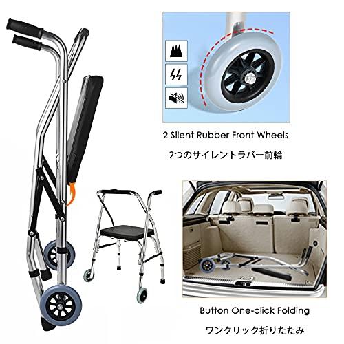 LSMK Rollator Walker with Seat 400 Lbs, Lightweight Sit to Stand Walker/Mobility Walker for Seniors Adults Elderly Women, Walker Aids with Handle and Wheels