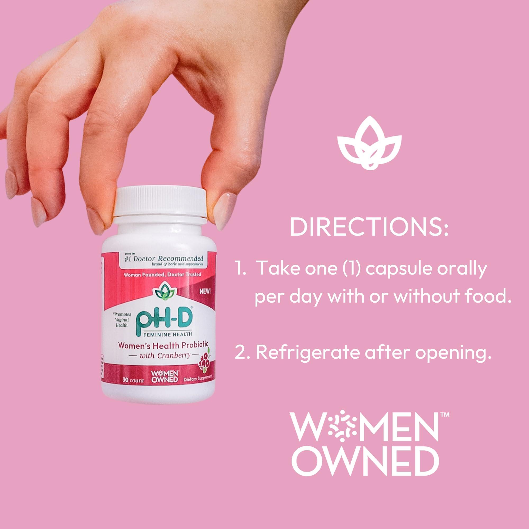 pH-D Feminine Health Support pH-D Feminine Health - Women\'s Health Probiotic with Prebiotic Blend, Cranberry Fruit Extract - Oral Supplement - 30 Count