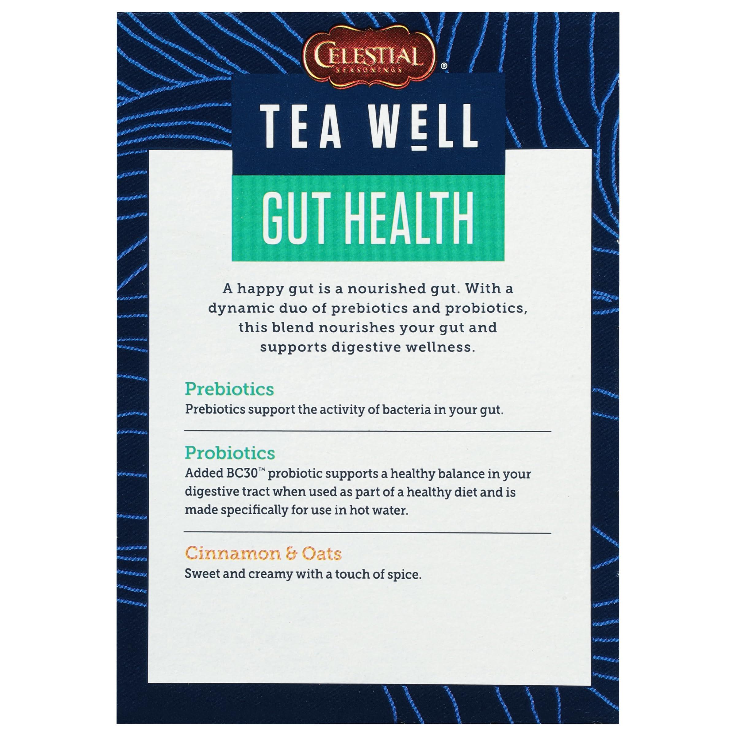 Celestial Seasonings Celestial Seasonings TeaWell Herbal Tea, Gut Health, Organic Cinnamon Oat, 12 Count
