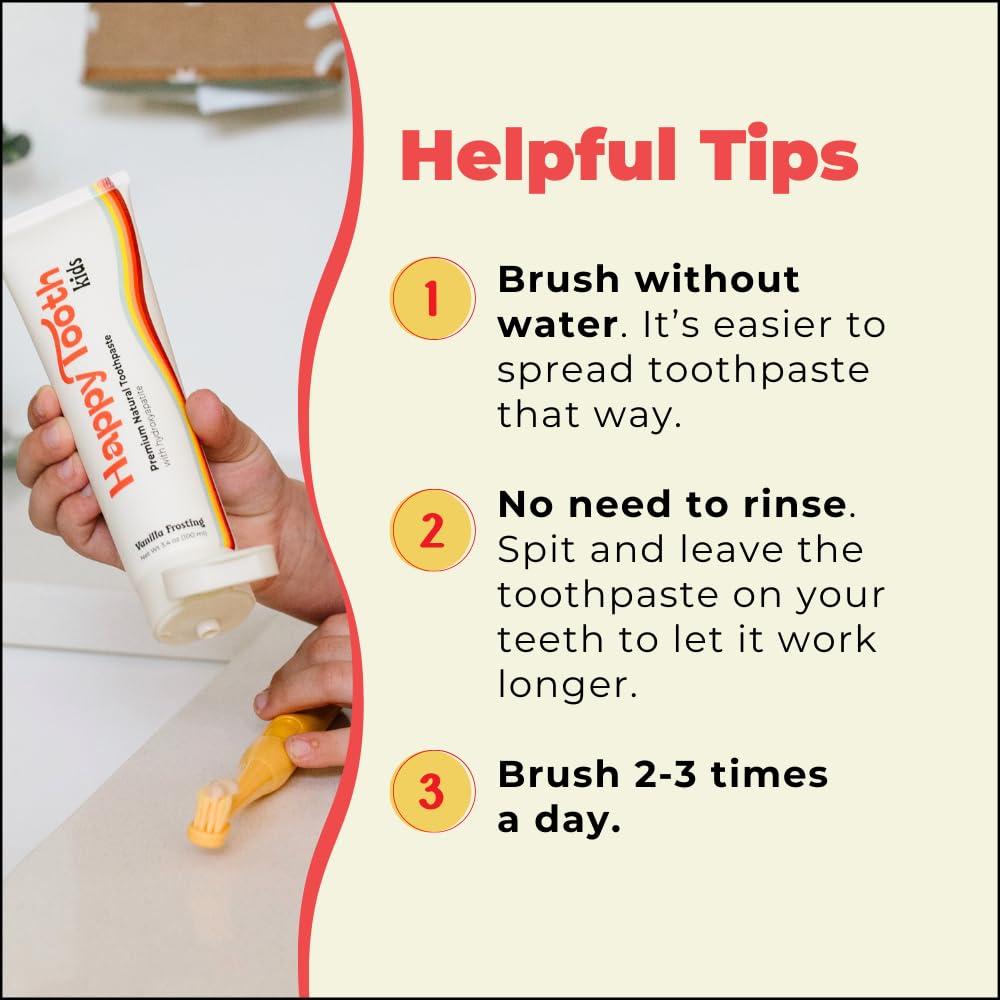 Happy Tooth Happy Tooth Natural Hydroxyapatite Toothpaste, Fluoride Free, SLS Free, Whitening for Sensitive Teeth, Natural Ingredients, Dentist Formulated & Recommended, Adults & Kids, Sweet Orange 4 Fl Oz