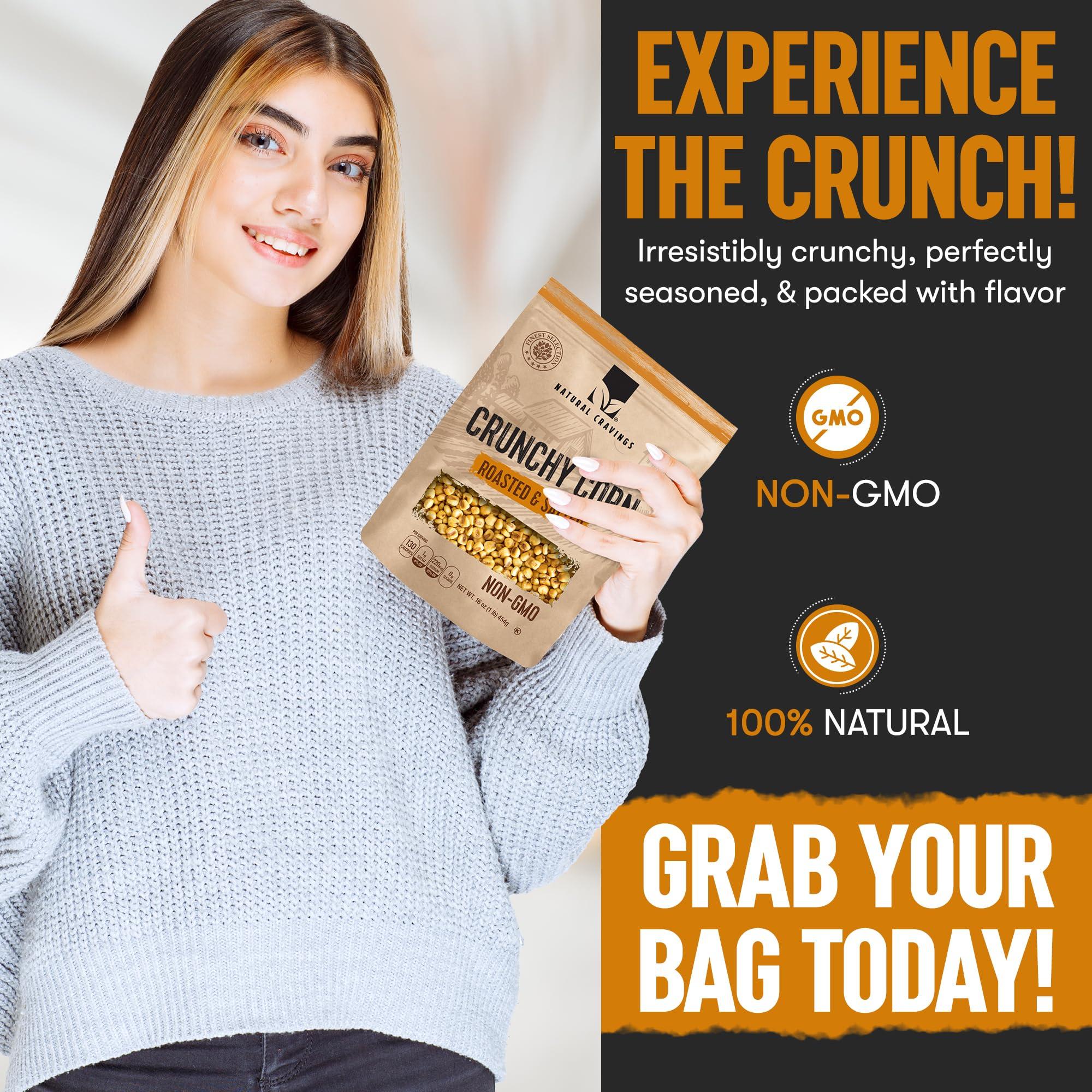 Natural Cravings Natural Craving Toastad Corn Nuts, Roasted & Salted Original Flavor, Non-GMO (All Natural Ingredients) Guilt-Free snacking Toasted Corn Kernels in Reseable Bag - Crunchy Snack (Corn Nuts x2)