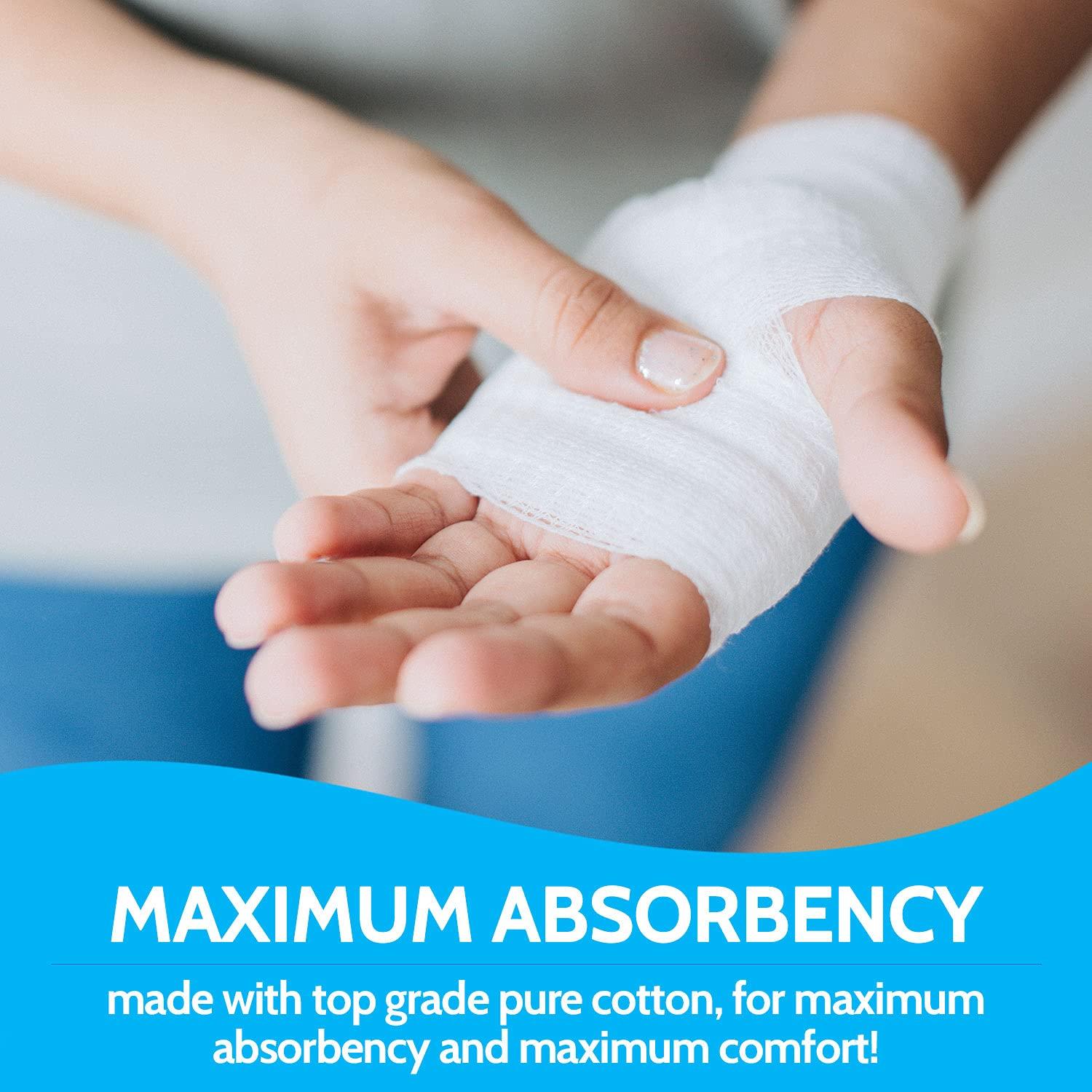 MEDca Gauze Bandage Rolls - (12 Pack) 3 in x 4.1 Yards Per Roll of Medical Grade Gauze Bandage and Stretch Bandage Wrapping for Dressing All Types of Wounds and First Aid Kit by MEDca, (3-Inch, 12 Pcs)