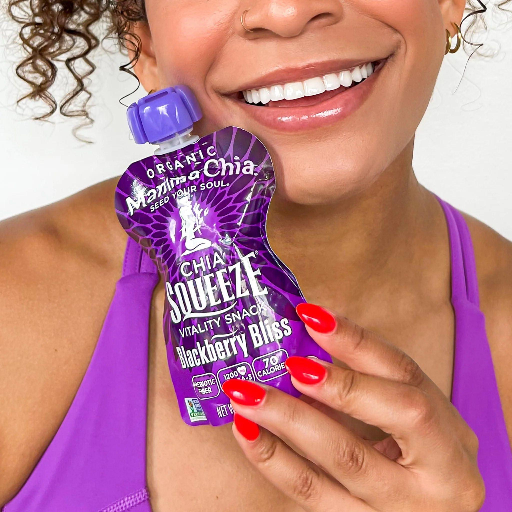 Mamma Chia Mamma Chia Blackberry Bliss Organic Squeeze Snack, Non GMO, Gluten Free, 3.5 Ounces (Pack Of 16)