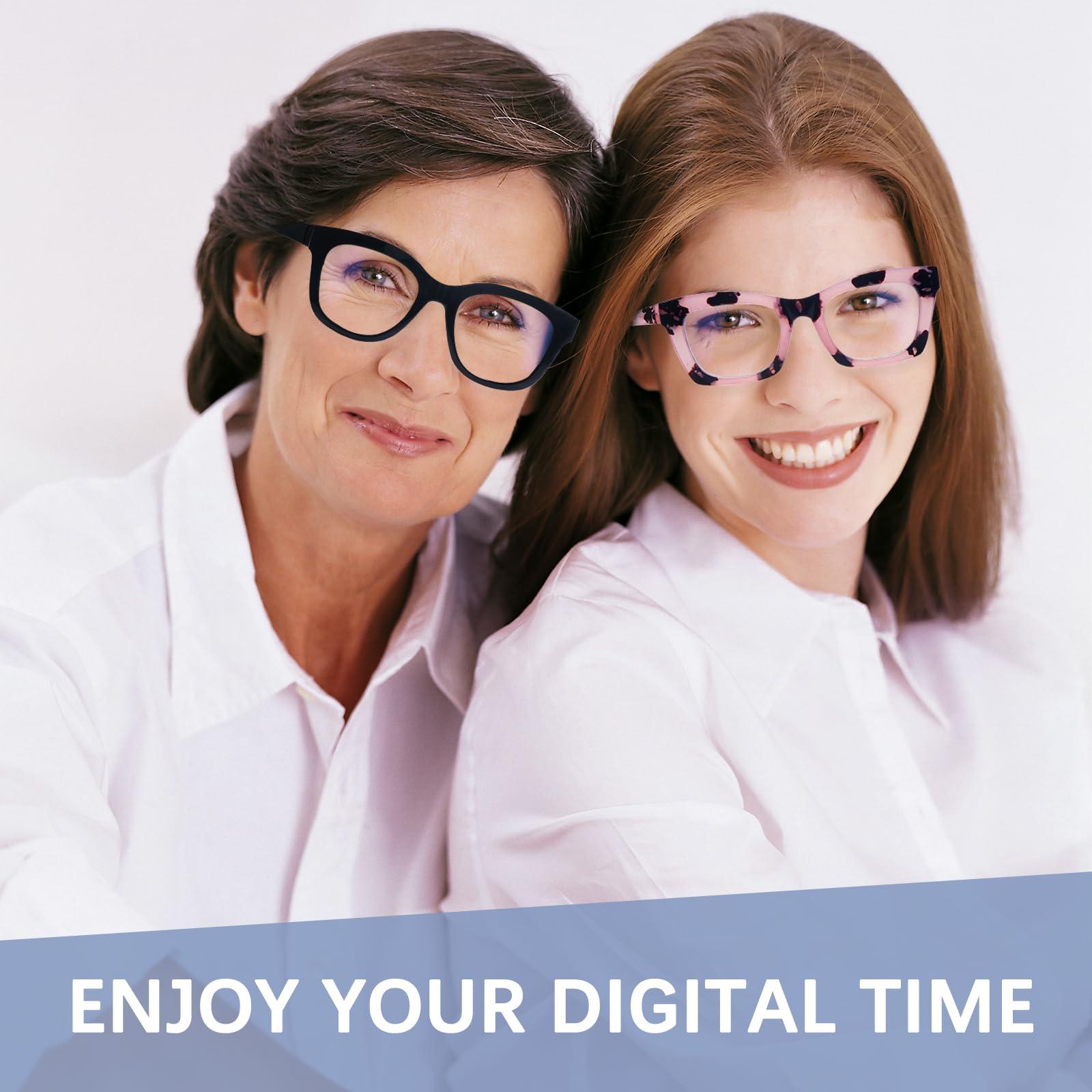 SIGVAN SIGVAN 6 Pack Oprah Style Reading Glasses Blue Light Blocking Square Computer Spring Hinge Readers for Women (6 Mix-5, 4.0, multiplier_x)