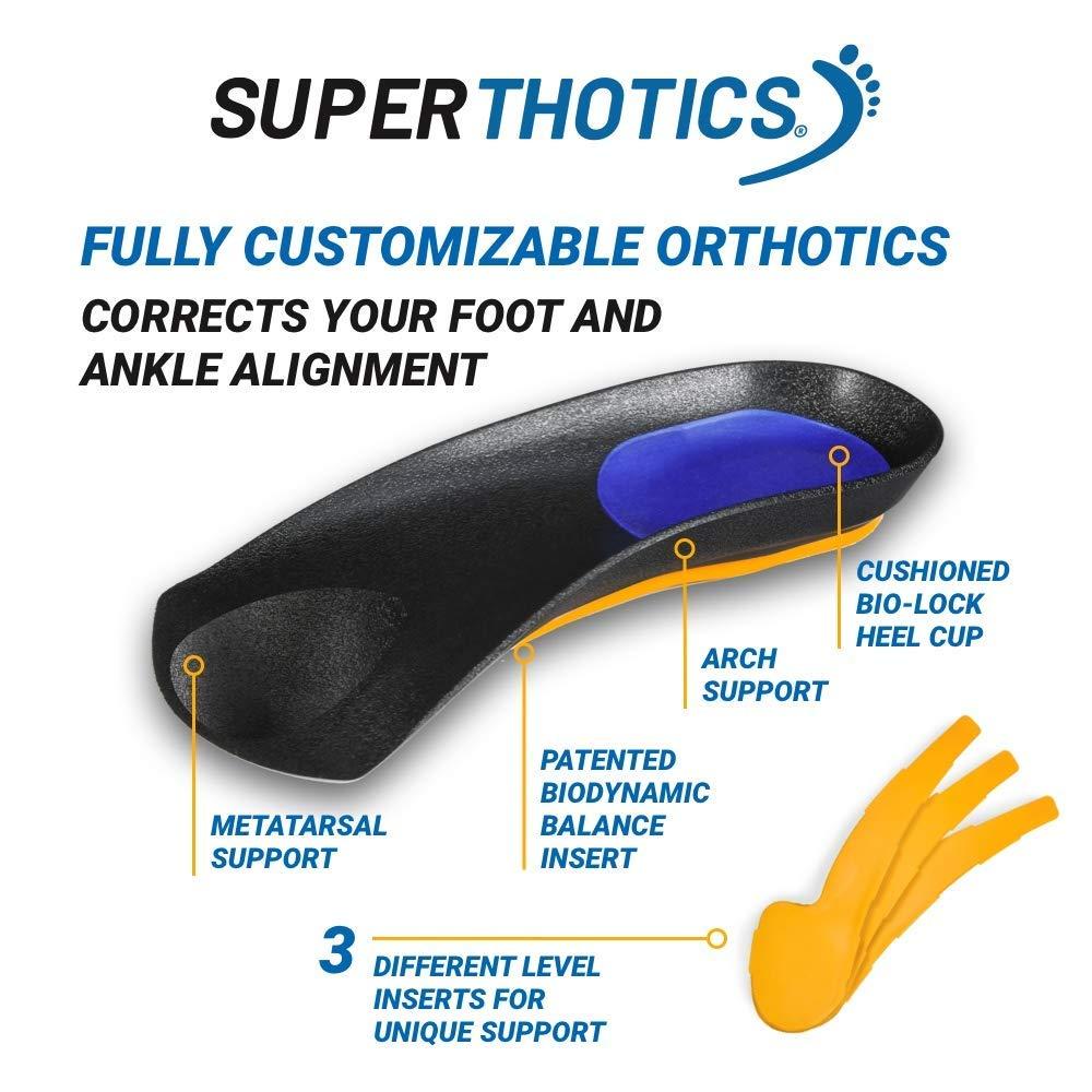 Superthotics Superthotics by WalkFit Customizable Orthotic Inserts Arch Support Shoe Insoles for Men & Women Relieve Plantar Fasciitis, Foot, Hip, Knee & Back Pain. Restore Balance, Stability & Comfort