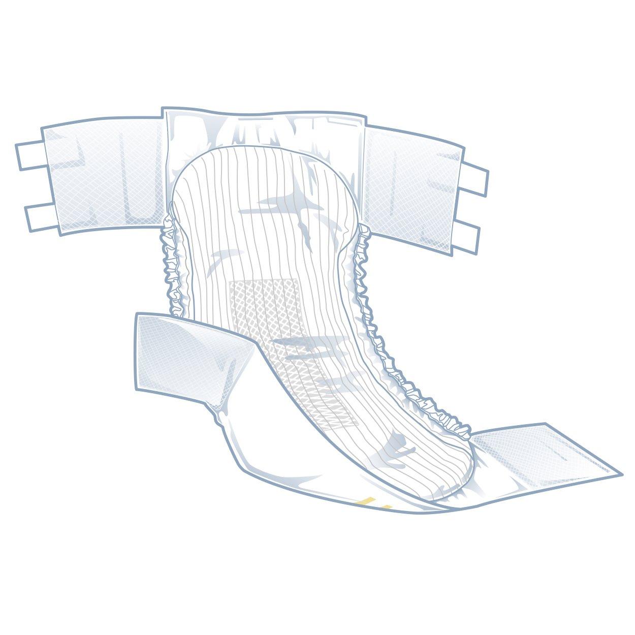 Medline FitRight OptiFit Extra Adult Briefs, Incontinence Diapers with Tabs, Moderate Absorbency, 2XL, 60 to 70\", 20 Count (Pack of 2)