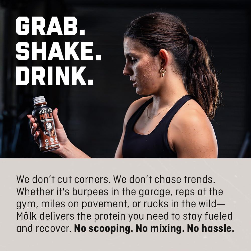 Jocko Fuel Jocko Mlk 30g Grass Fed Protein Shakes No Added Sugar Protein Drinks KETO Friendly - Ready to Drink 12 FL Oz (Pack of 12) Vanilla