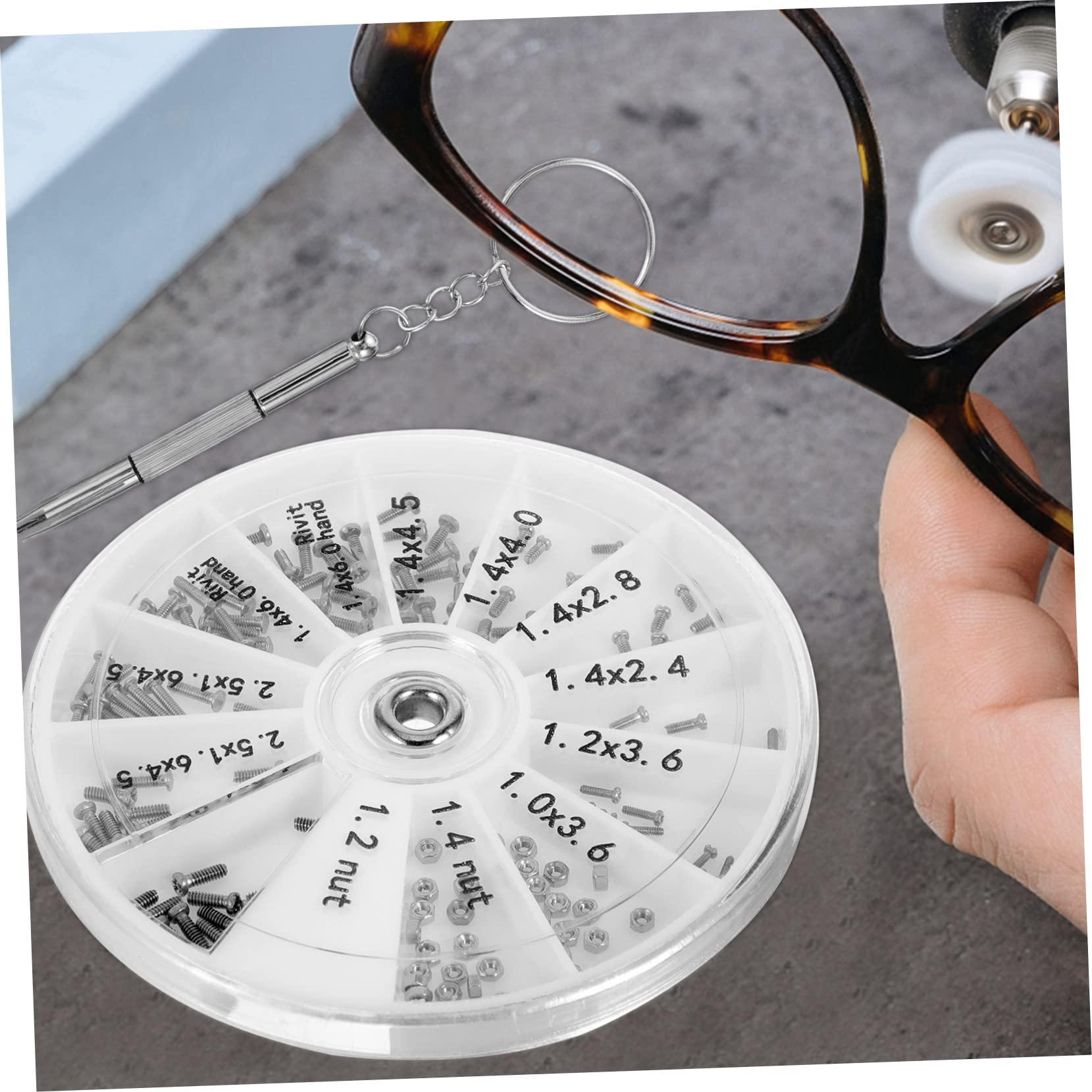 Beavorty Beavorty 4 Sets Eyeglass Screwdriver Kit Wipes Glasses Repairing Console Repair Kit Spectacle Repair Kit Cap Chain Eyewear Repair Kit Fix Torque Portable Remover Nut Silver Stainless Steel