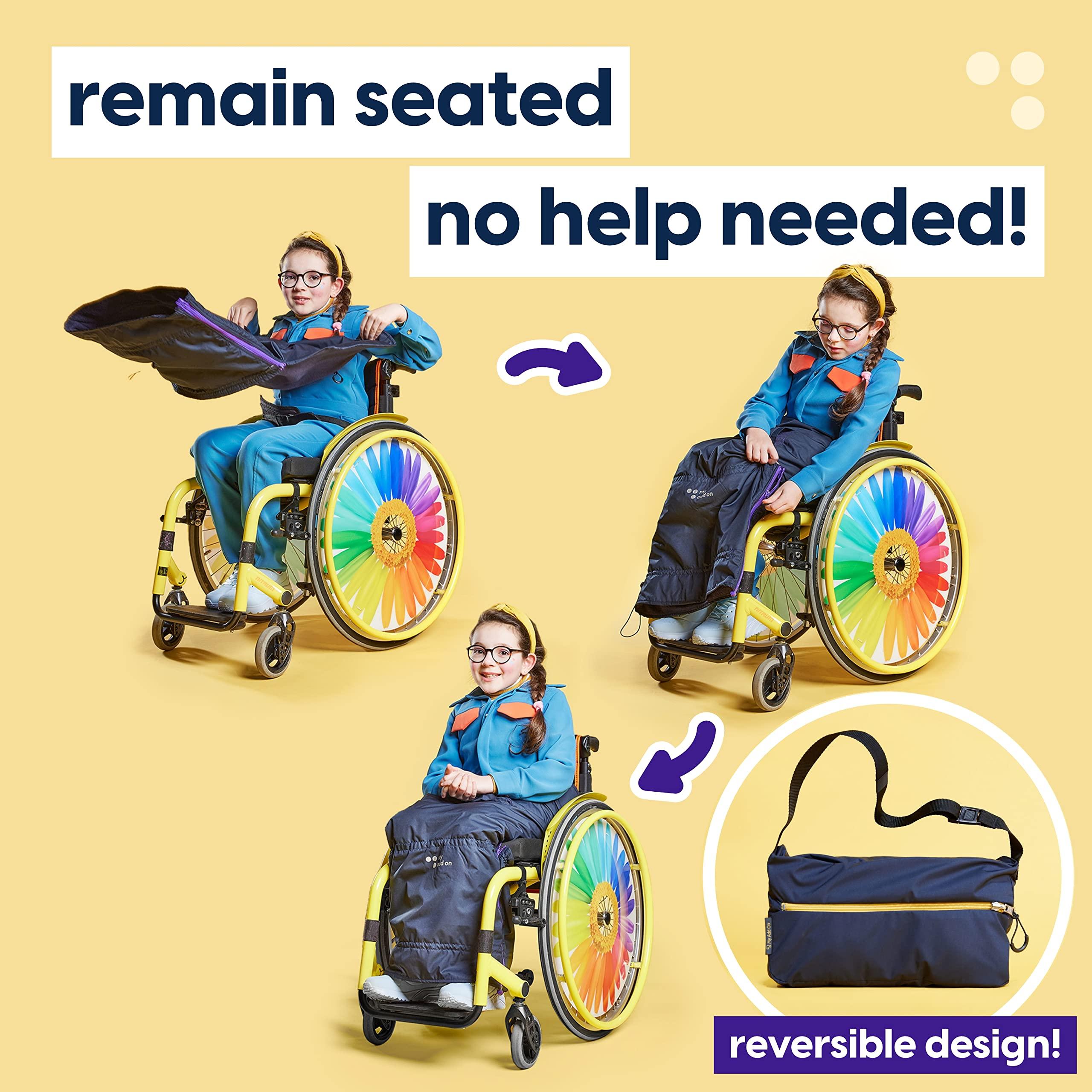 My Add On MyBlanket Summer, Lightweight & Compact Wheelchair Cozy with Light Cotton Lining, Wind & Waterproof, Remain Seated, Leg Protection Rain Cover, for Manual & Electric Wheelchair Users, Powerchair