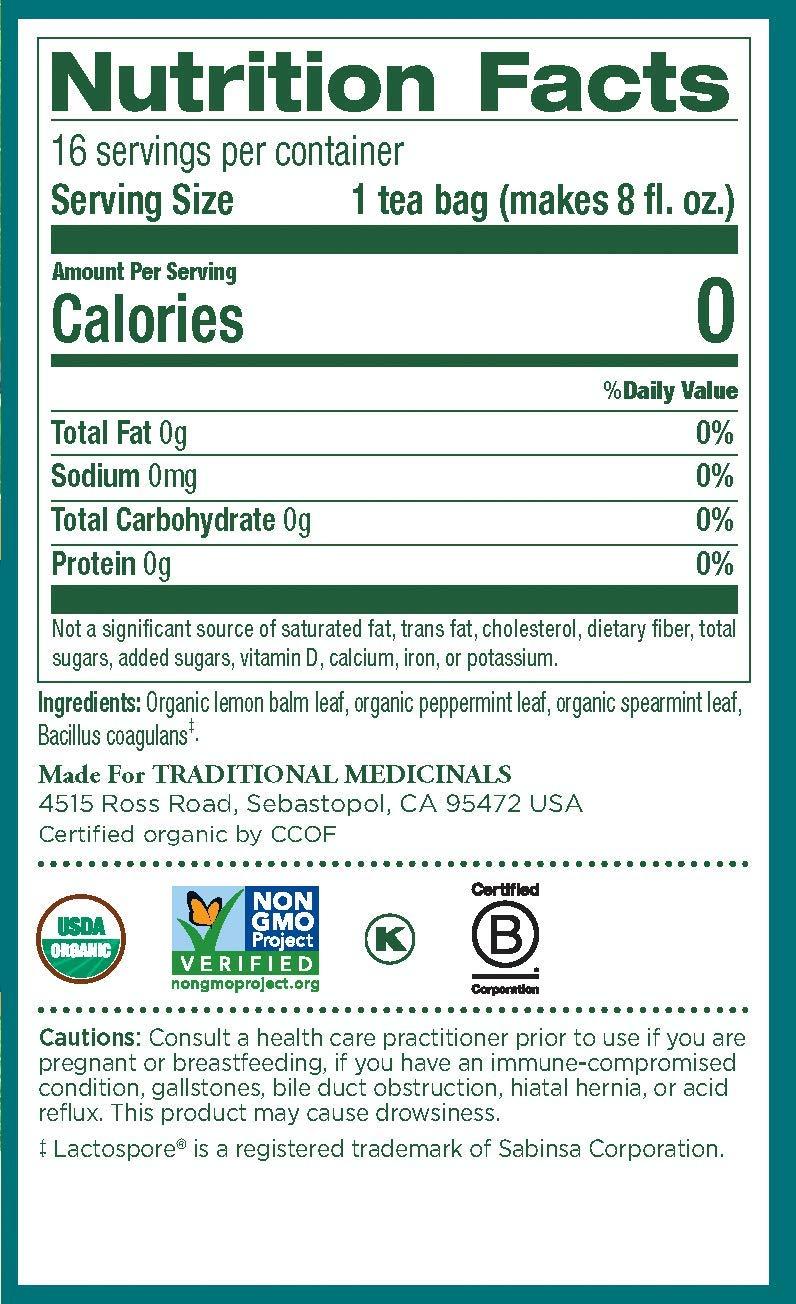 Traditional Medicinals Traditional Medicinals Organic Peppermint Delight Probiotic Tea Supports Healthy Digestion (16 Count (Pack of 6))