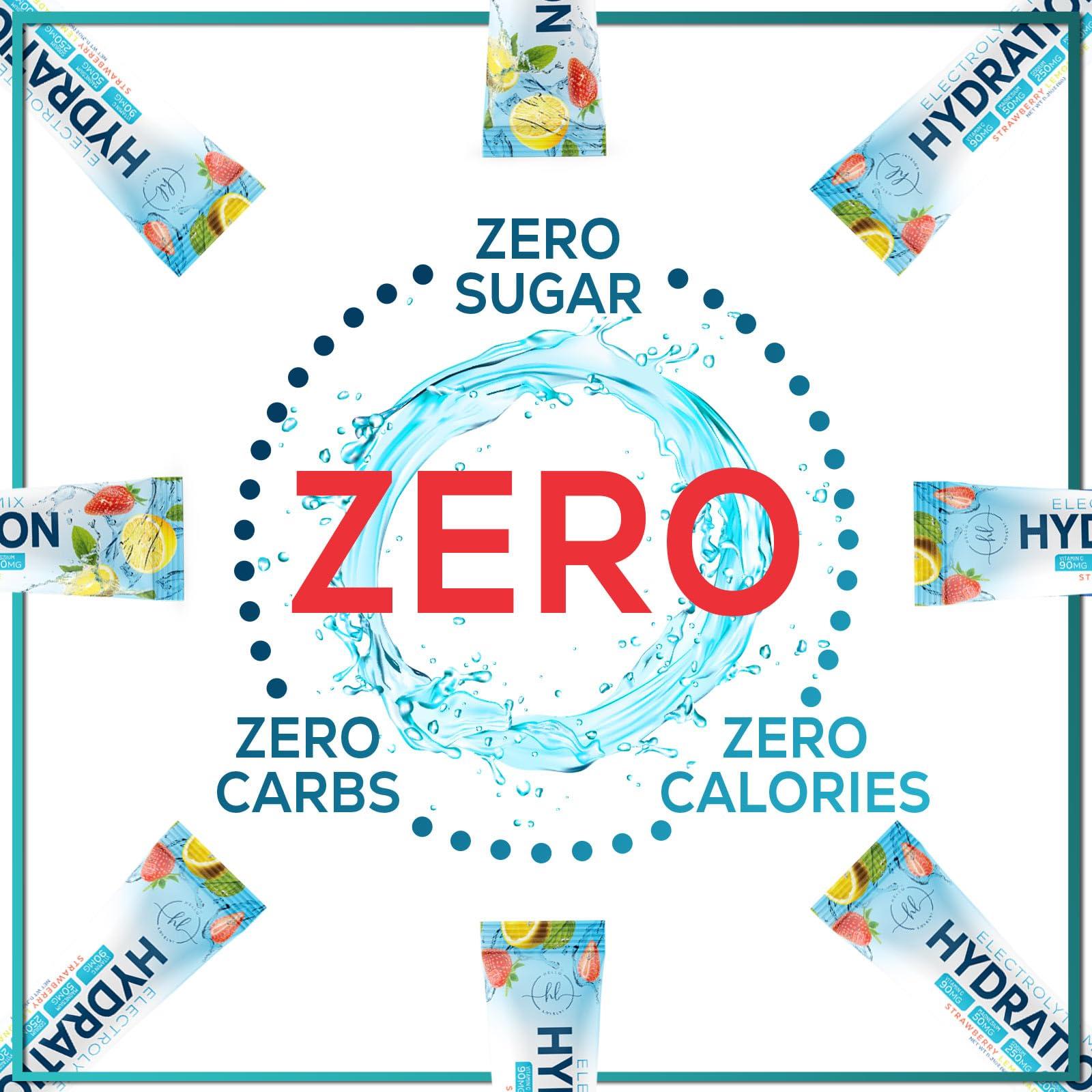Hello Lovely! Daily Electrolyte Drink Mix - Strawberry Lemonade Hydration Powder Packets with 6 Electrolytes & Minerals - Sugar Free, Keto Friendly, Electrolytes Powder Recovery Drink w Real Salt - 16 Servings