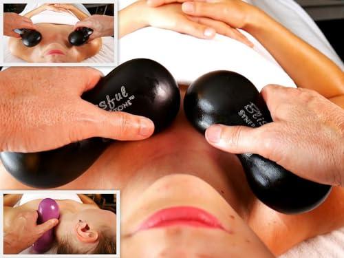 SYNERGY STONE Advanced (Midnight Black)(Set of 10) Ultra-Smooth Synergy Stone Hot Stone Massage Tools - Pro Kit for Full Body Massage - Relaxing and Therapeutic Deep Heat