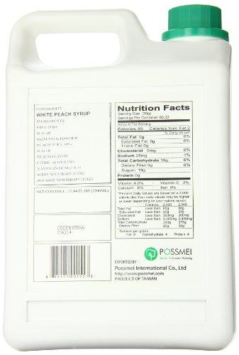 Possmei Possmei Flavored Syrup, White Peach, 5.5 Pound