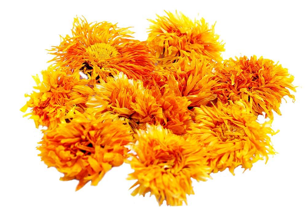 Chinese Tea Culture Marigold Tea, Calendula Tea, decaffeinated, golden yellow flower parts with a mild, fresh scent, enjoy nature\'s refreshment and healing, Loose Leaf Tea - 4oz