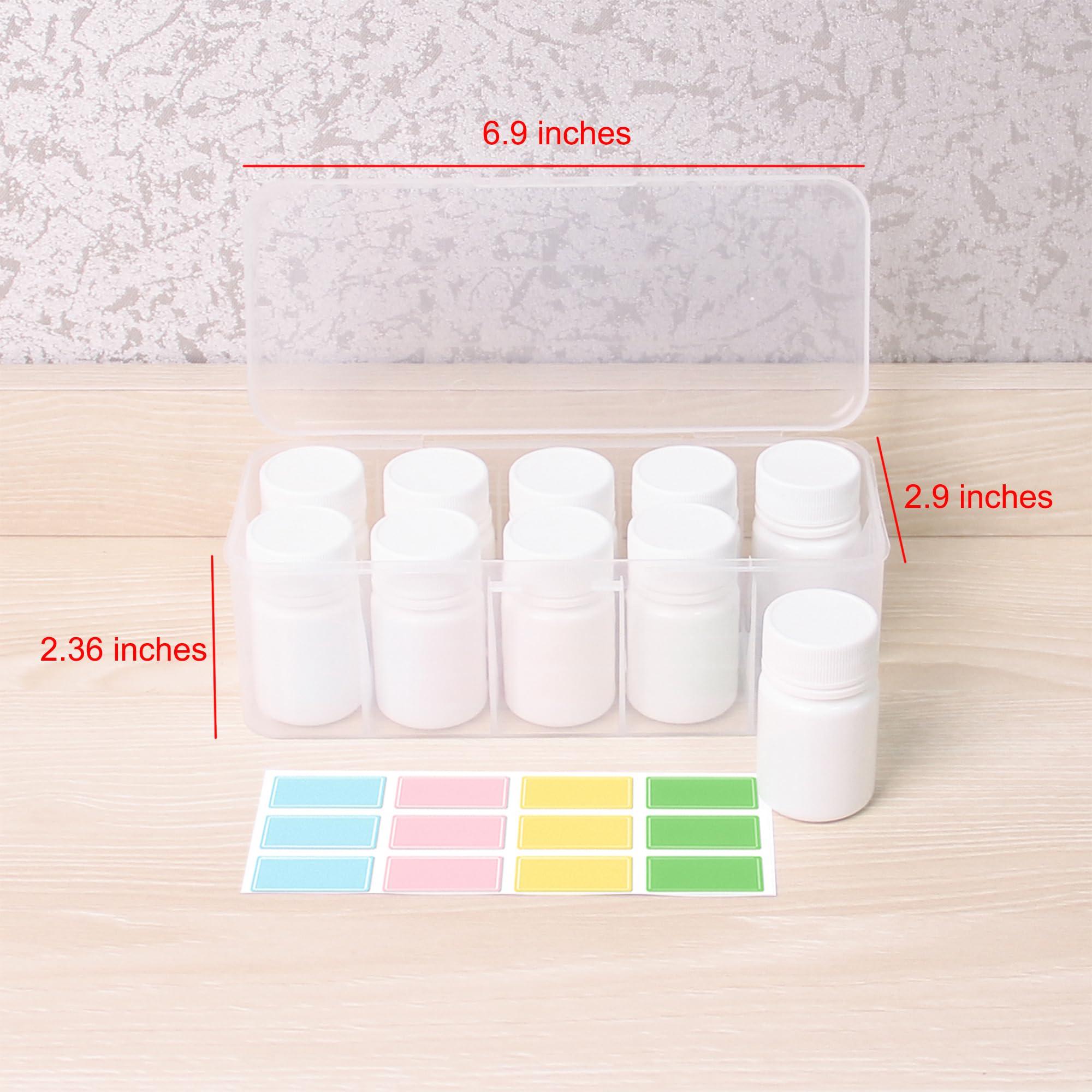 ePizdiz ePizdiz Small Plastic Empty Pill Bottle with Caps Labels for Travel Medicine Bottle Organizer Vitamin Container,10pcs(25ml)