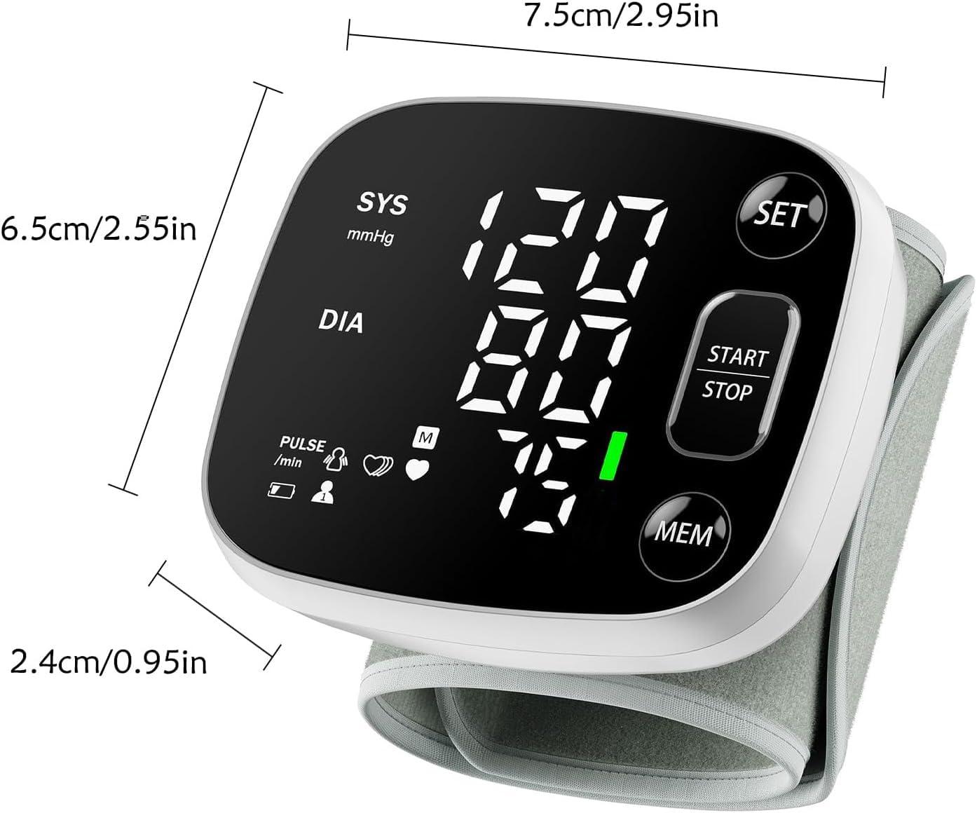 Oklar Oklar Blood Pressure Monitors for Home Use Rechargeable Wrist Digital BP Machine Cuff with LED Backlit Display, Voice Broadcast, 240 Memory Storage for 2 Users with Carrying Case