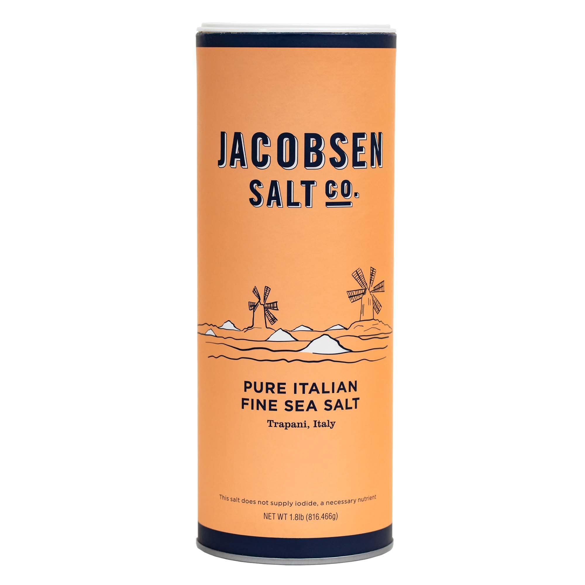 JACOBSEN SALT CO Jacobsen Salt Co. Pure Italian Fine Grain Sea Salt - Real Sea Salt for Cooking, Baking, or Pickling, Gourmet Seasoning, Harvested in Italy - 1.8 lb