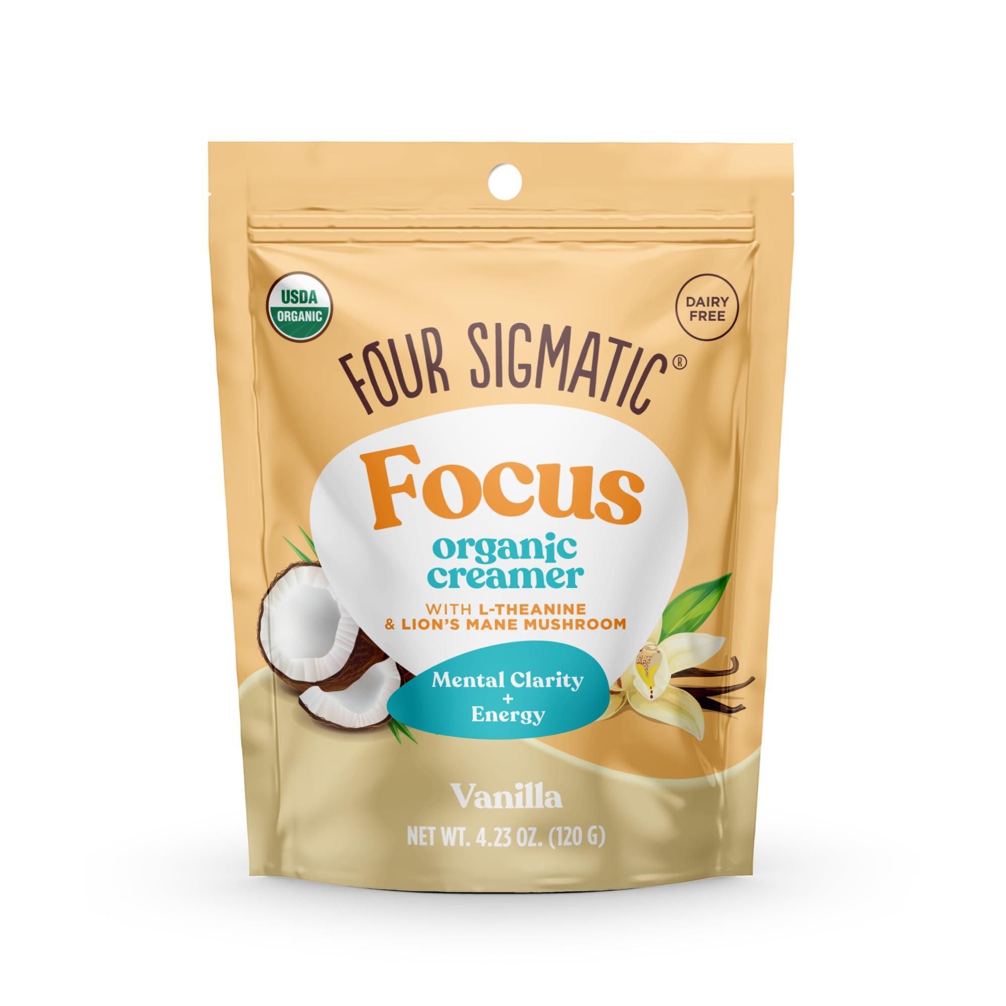 Four Sigmatic Four Sigmatic Think Vanilla Coconut Coffee Creamer | Organic Non Dairy Coffee Creamer with Lions Mane and L-theanine | Vanilla, 4.23 oz