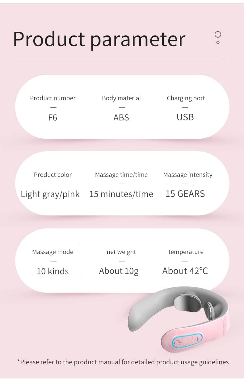 Shengshili Constant Temperature Hot Neck Massager Ultra-Light Smart Shoulder Neck Massager Vibration Massage Massager Small Design Family Travel Giving Woman Man Parent (Pink)