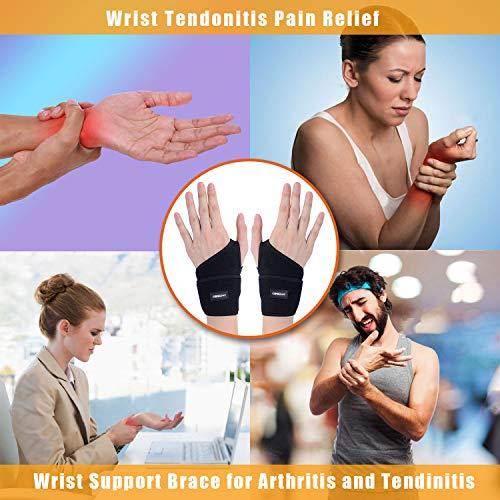 CERBONNY CERBONNY Carpal Tunnel Wrist Brace ,2Pack Wrist Support Brace Adjustable Wrist Strap Reversible Wrist Brace for Sports Protecting/Tendonitis Pain Relief/Carpal Tunnel/Arthritis-Right&Left