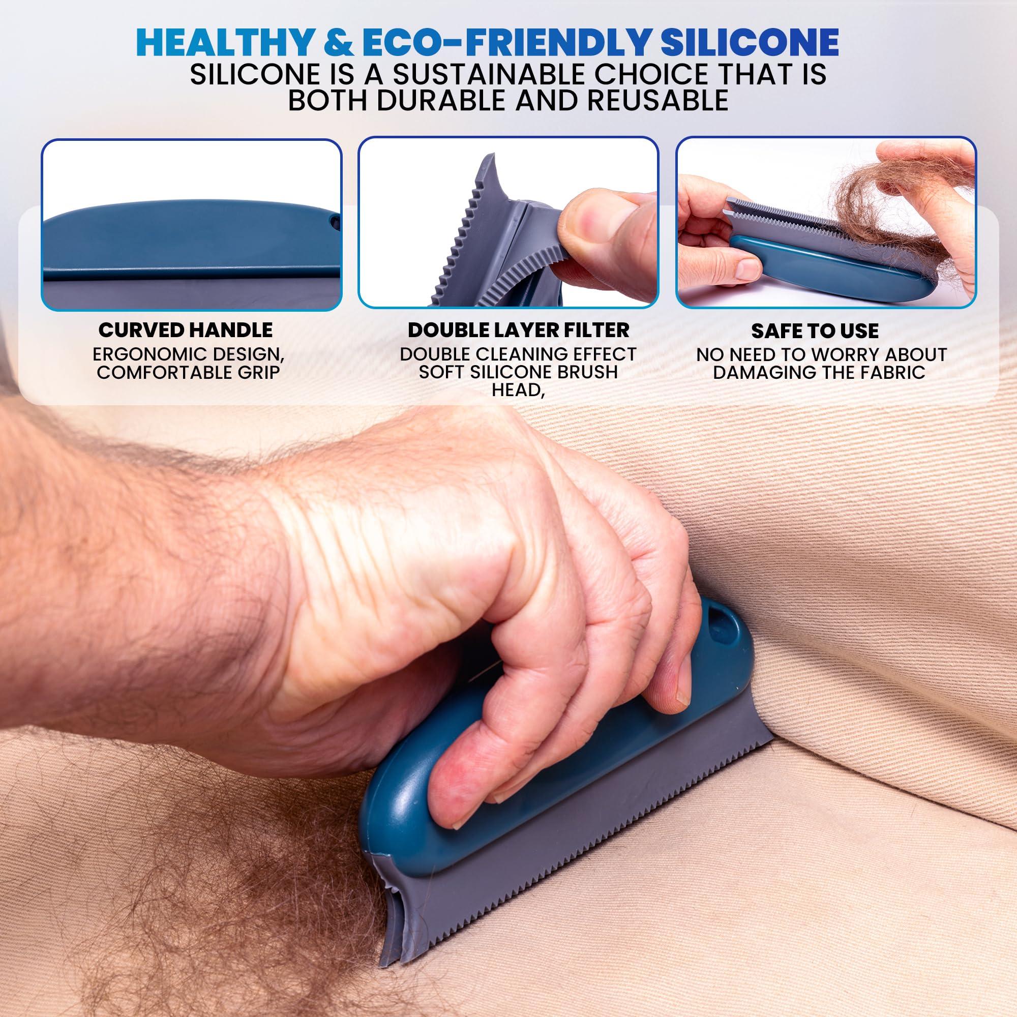 YOFOCOO 2-Pack Pet Hair Removal Tool - Lint Remover, Carpet Scraper & Shaver for Clothes and Carpets - Dog & Cat Hair Remover with Carpet Rake for Car,Rugs,Couch,Furniture - Fur Cleaner Tool