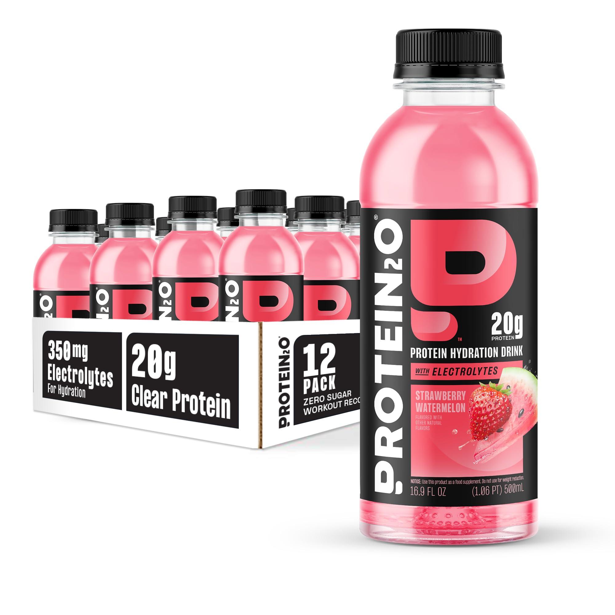 Protein2o Protein2o 20 g Whey Protein Infused Water Plus Electrolytes, Strawberry Watermelon, 16.9 Fl Oz, Pack of 12