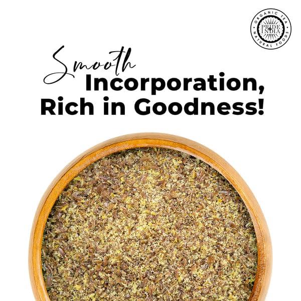 Pride Of India Pride of India - PACK of 6 - Flax Meal Flour 1 lbs (454 gm) Nutty Earthy Taste Freshly Milled in Small Batches | Used for Baking Coating Thickening | Prepare Muffins Pancakes Smoothies Pudding Salads