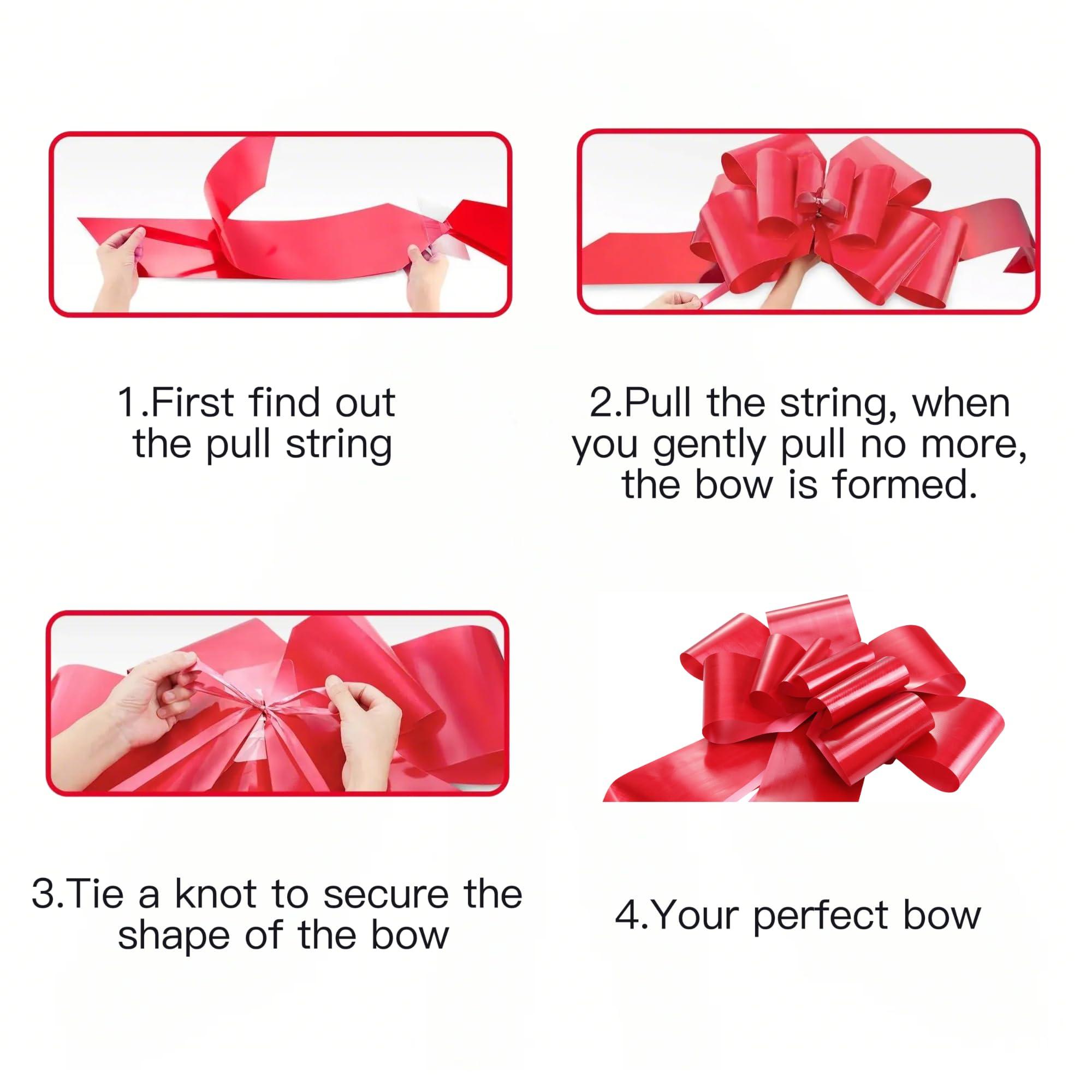 Pinkell Big Car Bow, Big Red Bow, Giant Car Bow, Large Bow, 30 Inch Bow for Large Present Decoration.