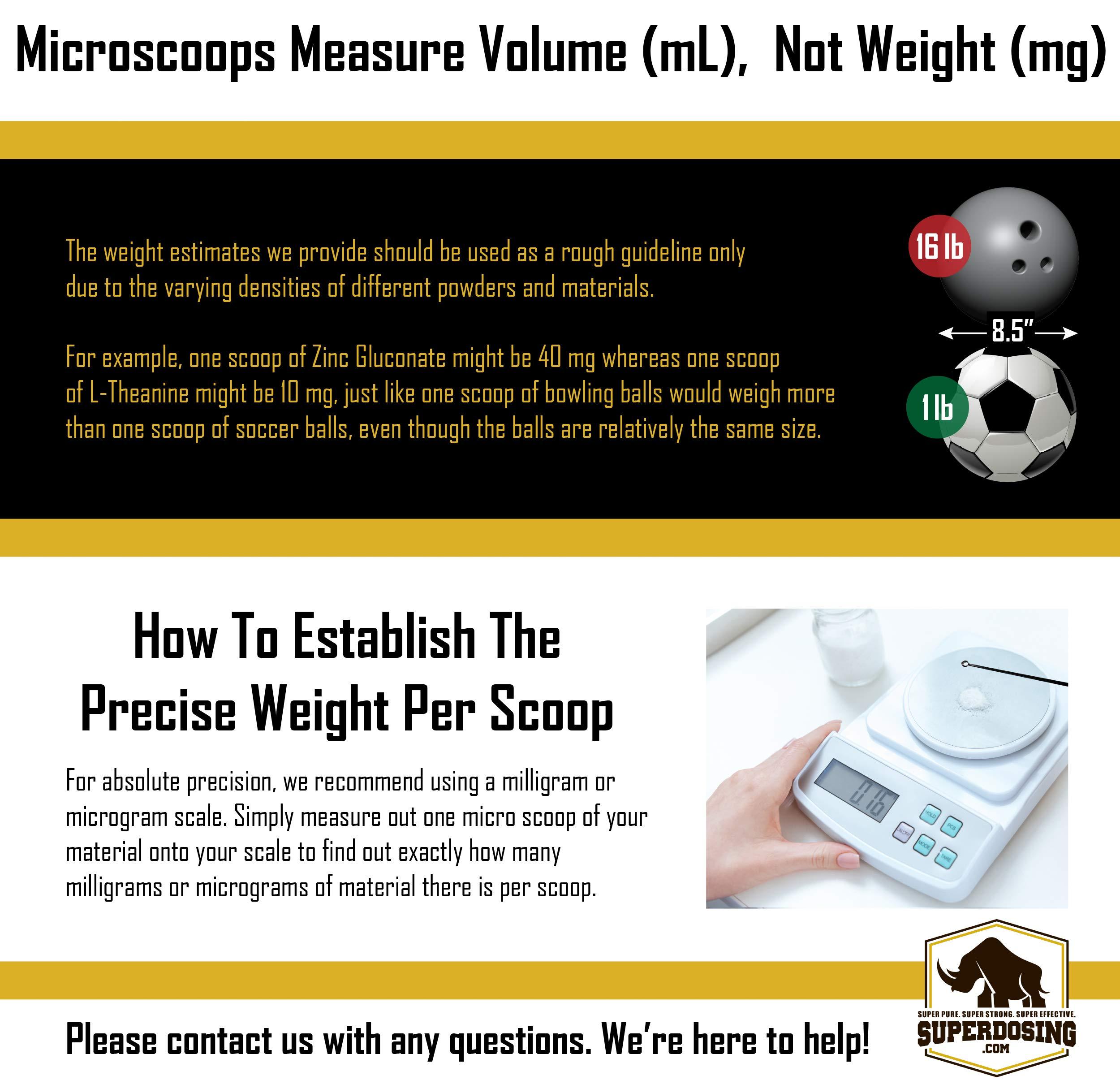 SuperDosing.com SuperDosing Milligram Measuring Spoon 10-15 MG, 25 Pack. Long-Necked, Tiny Scoop Gives Quick, Convenient & Mess-Free Measuring for Labs, Nootropics Stacks, Nutritional Supplements & Vitamin Powders.