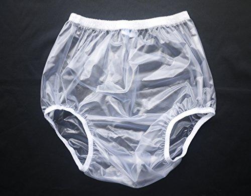 Haian Haian Adult Incontinence Pull-on Plastic Pants 2 Pack (XX-Large, Transparent White)