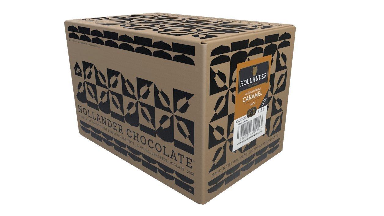 Hollander Chocolate Classic Caramel Café Sauce™ by Hollander Chocolate Co. | Gourmet Caramel Sauce for Perfect for the Professional or Home Barista - Net Wt. 91oz / 64 fl Oz. Large Bottle (Case of 6)
