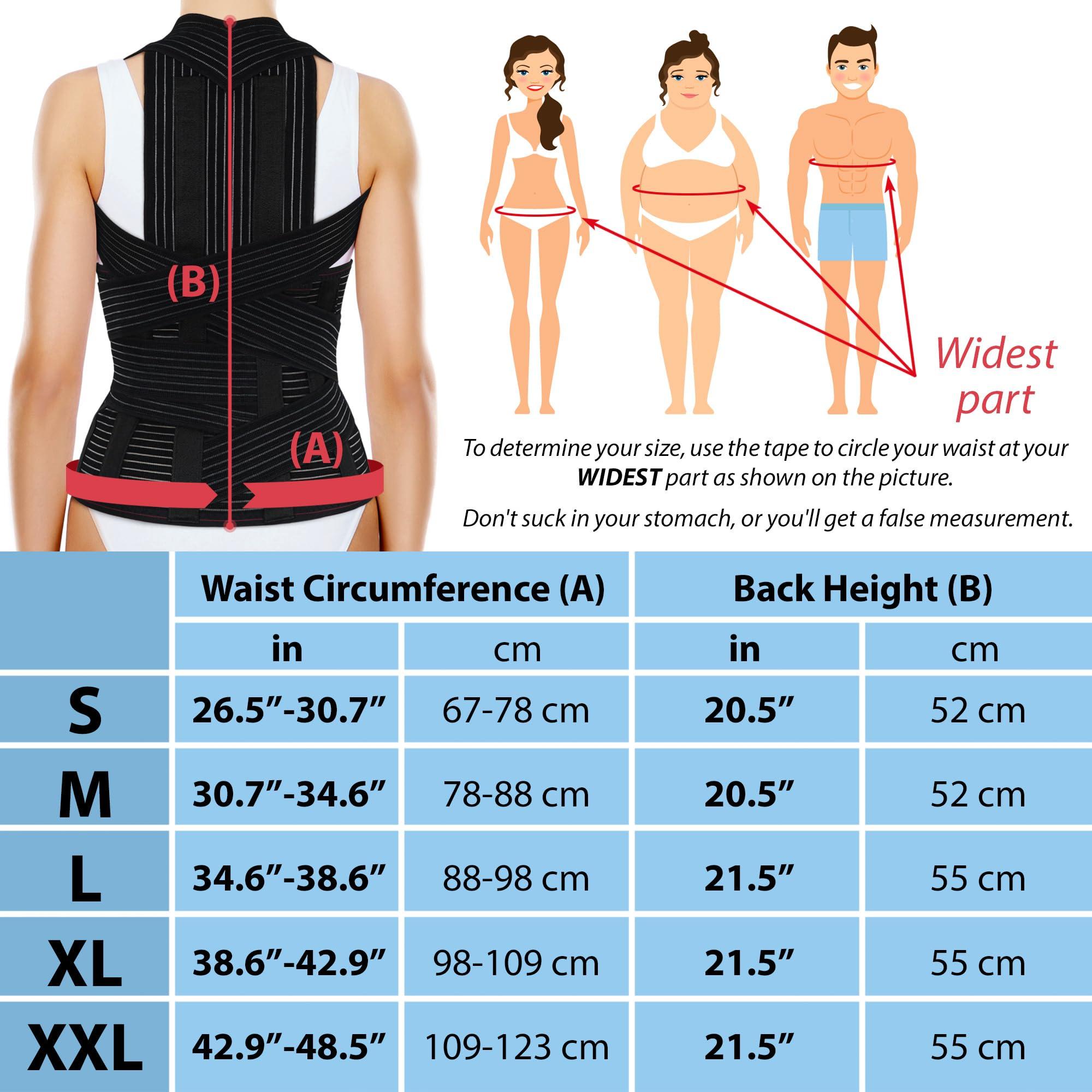 ORTONYX ORTONYX TLSO Full Back Support Brace with Removable Dorso-Lumbar Pad - Lightweight, Breathable - Pain Relief, Thoracic Kyphosis, Herniated Disc / ACHB5248-S