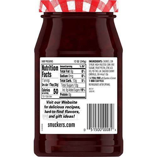 Smucker's Smucker's Cherry Preserves, 12 Ounces (Pack of 6)