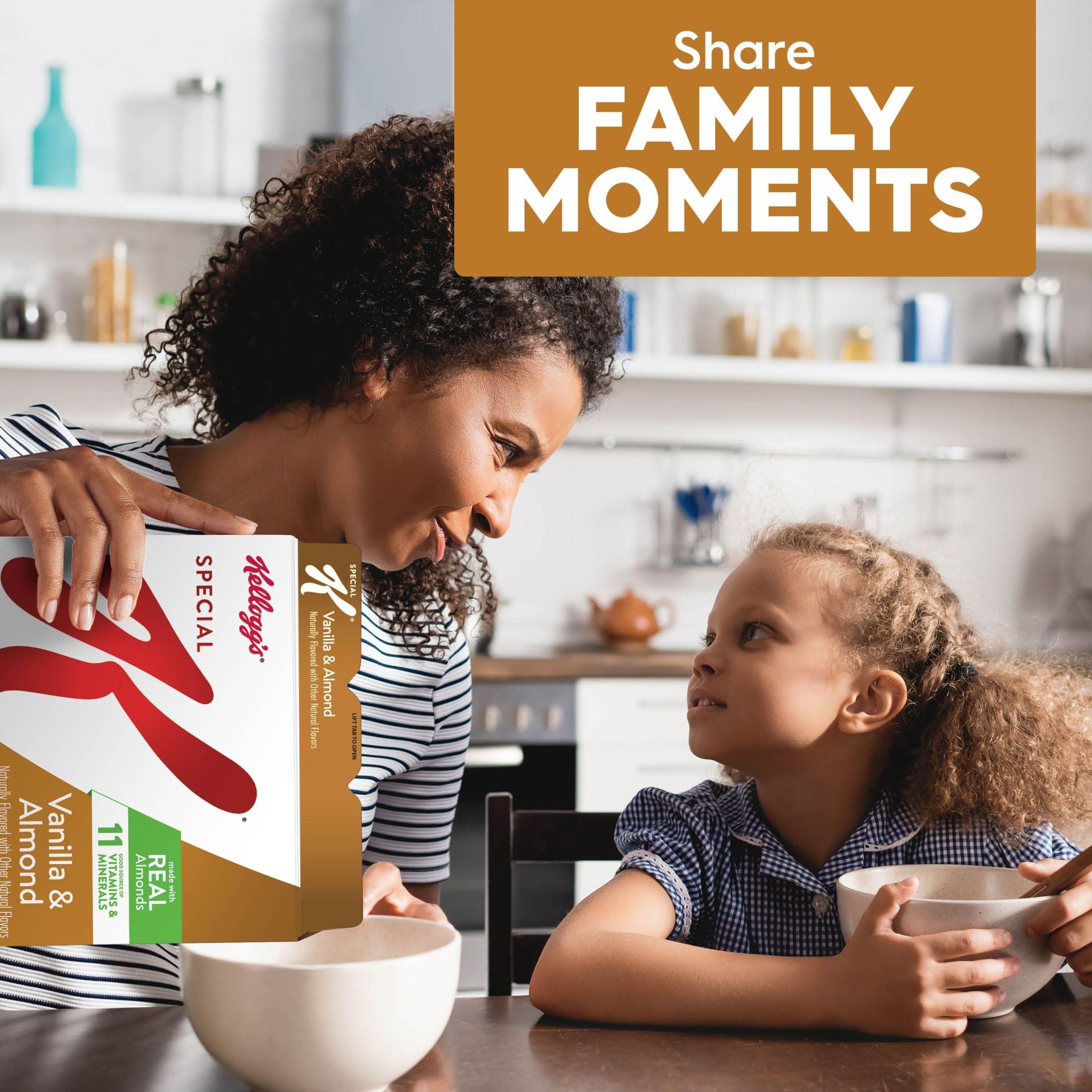 Special K Kellogg\'s Special K Breakfast Cereal, Fiber Cereal, Family Breakfast, Family Size, Vanilla and Almond (8 Boxes)