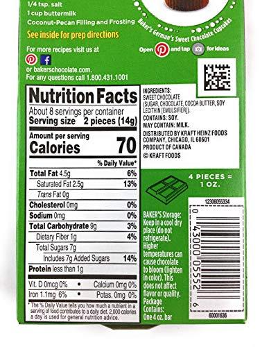 Baker's Bakers German's Sweet Chocolate Baking Bar (4 Pack) 4 Oz Ea.