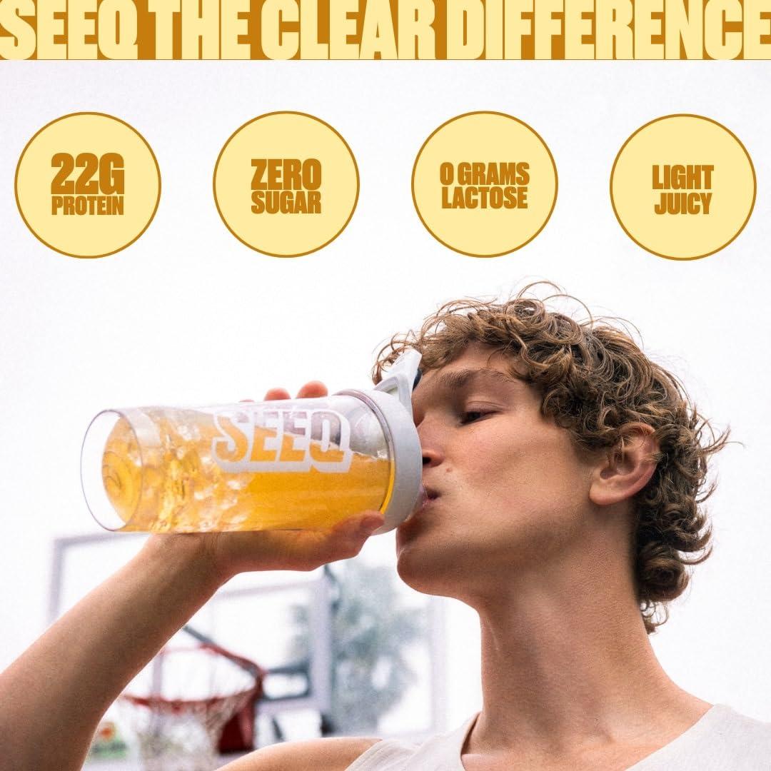 SEEQ SEEQ Clear Whey Isolate Protein Powder, Mango Pineapple - 25 Servings, 22g Protein Per Serving - 0g Lactose, Sugar-Free, Keto-Friendly, Soy Free - Juice-Like Protein, Post-Workout Recovery