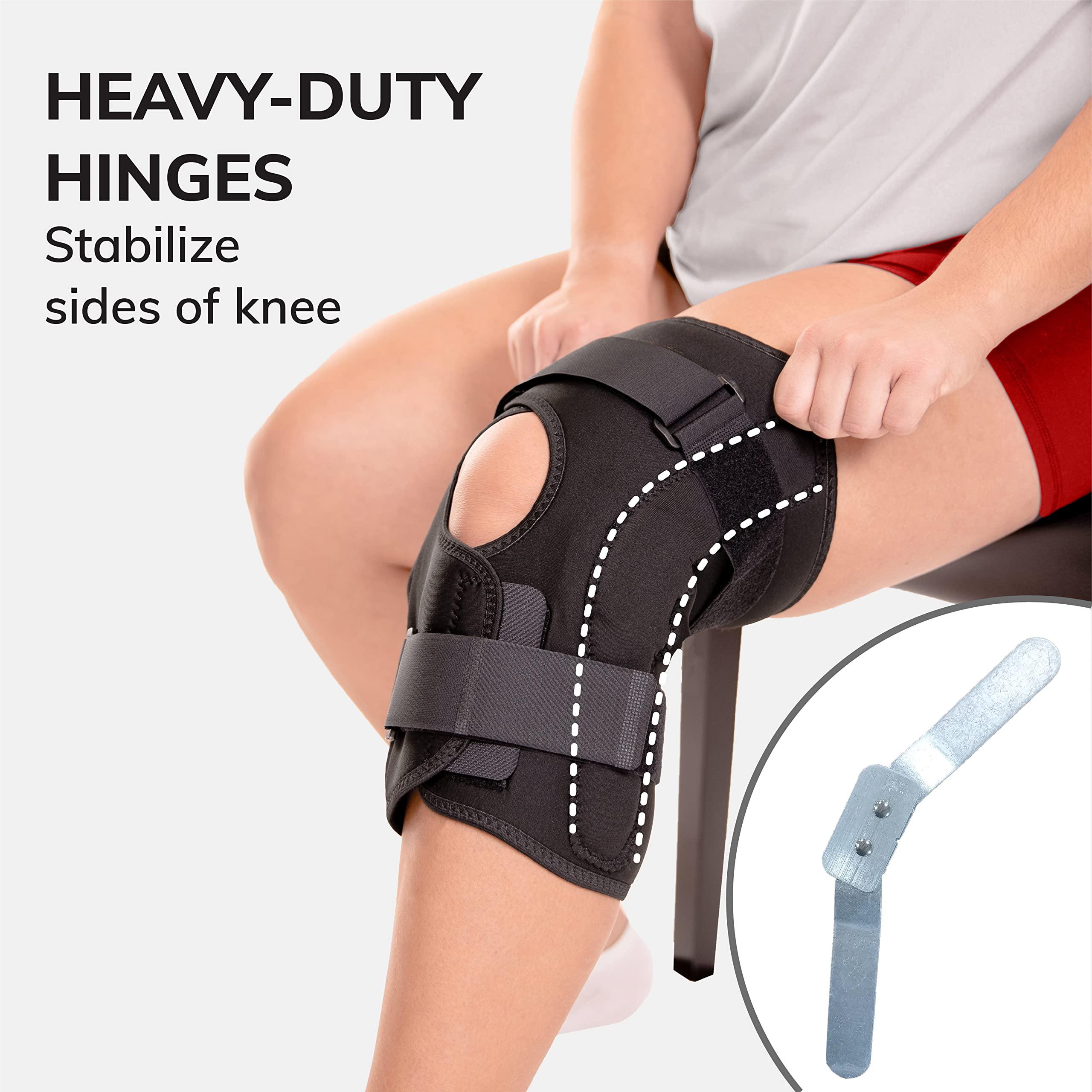 BraceAbility BraceAbility Hinged Obesity Knee Brace - Plus Size to Overweight Wraparound Support for Womens and Mens Arthritis Treatment, Bariatric Joint Pain Relief, Kneecap Instability, Ligament Weakness (6XL)
