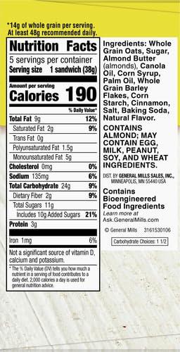 Nature Valley Nature Valley Biscuit Sandwiches, Almond Butter, 5 ct, 6.75 OZ