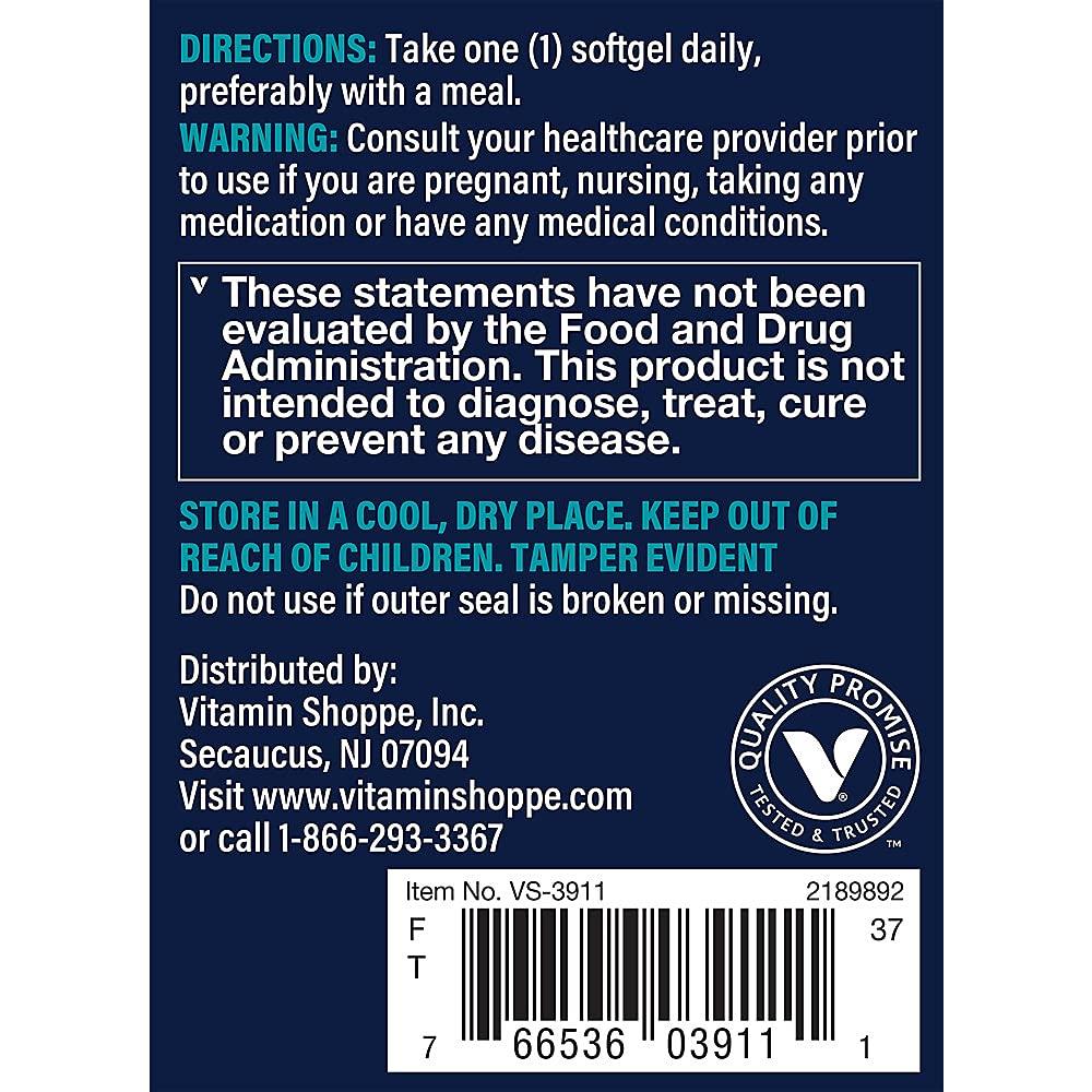 Vthrive Fatty Acids for Brain & Eye Support - 1,000 MG, Fatty Acids, 60 Softgels Y