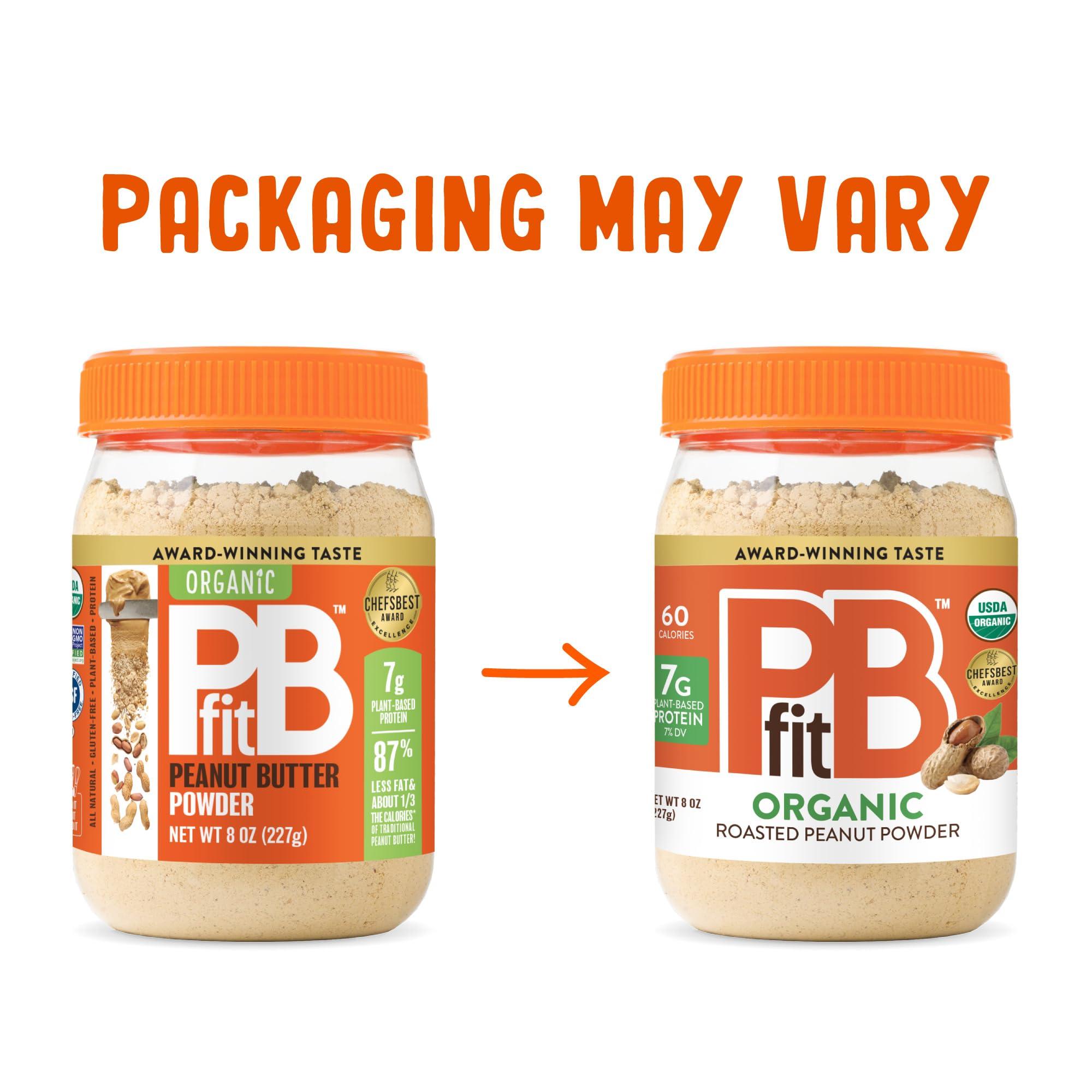 PBfit PBfit 8 Ounce Organic Peanut Butter Powder, Powdered Peanut Spread from Real Roasted Pressed Peanuts, 7g of Protein 7% DV, Gluten-Free, 60 calories, 87% less fat (Pack of 1)