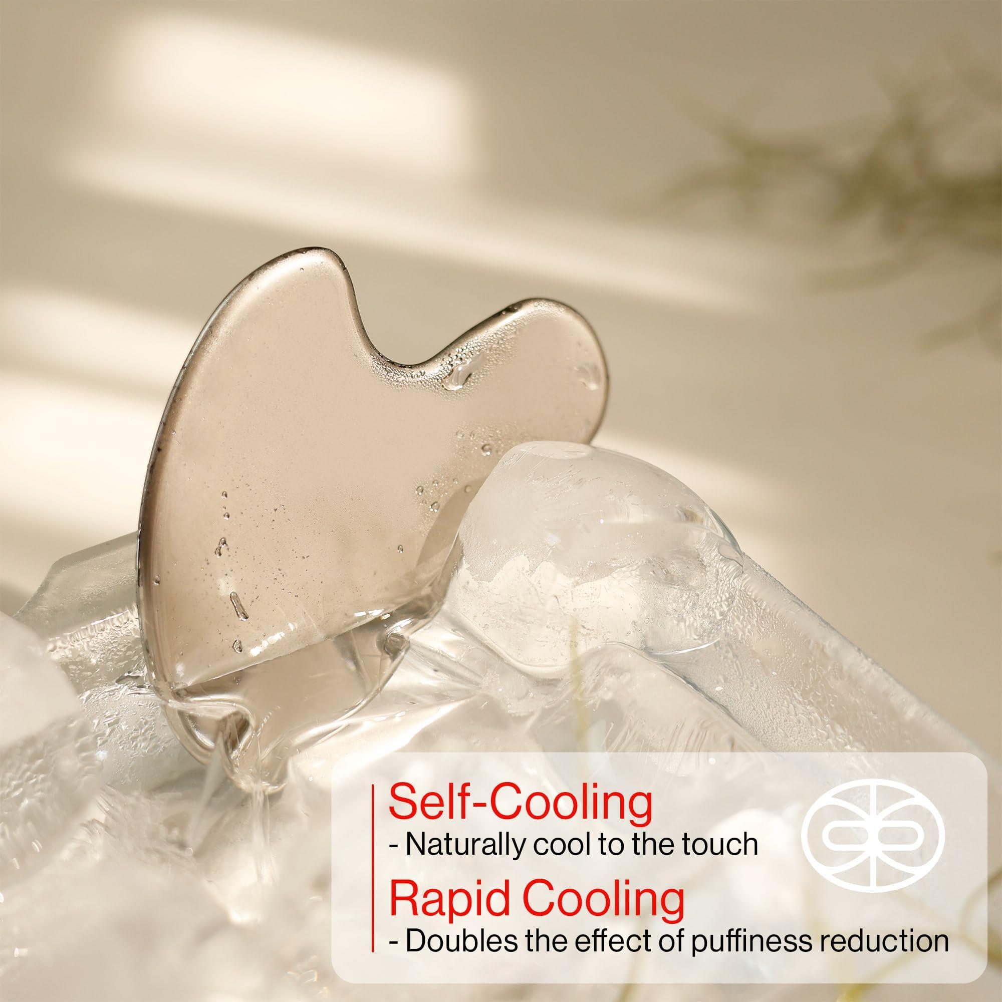 Rena Chris Rena Chris Gua Sha Facial Tools, Stainless Steel Guasha Tool for Acupuncture, Manual Massage Sticks for Jawline Sculpting and Puffiness Reducing, Gua Sha Facial Massage Tool, Skin-Care Gift