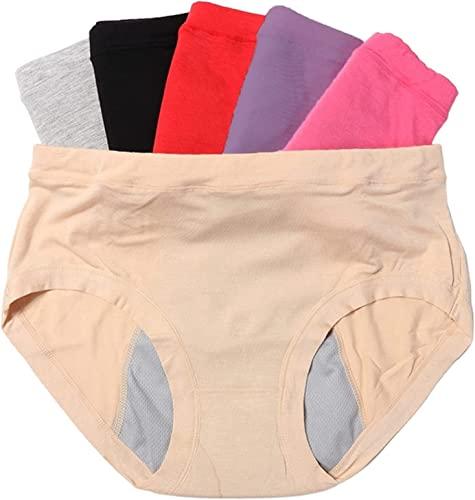 DACUN DACUN Daily Wearing Safety Certification Plus Size Women\'s Period Panties Cotton 3 Layer Leak Proof Menstrual Underwear Supersoft (Color : Multicolor B, Size : 4XL-4XLarge)